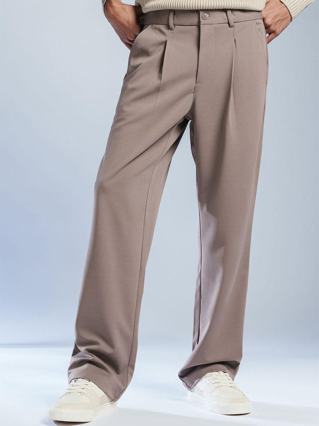 FREAKINS Drifter Taupe Men's Textured Korean Pants