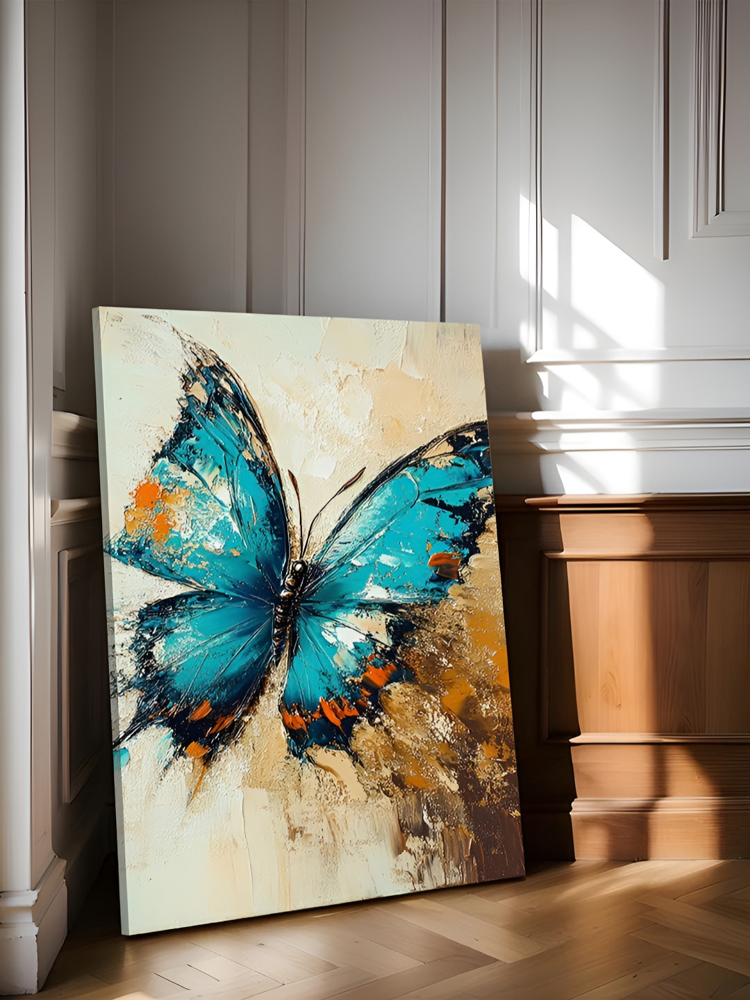 Art Street Butterfly Canvas Wall Rectangle Paintings Wall Art - 34x22In