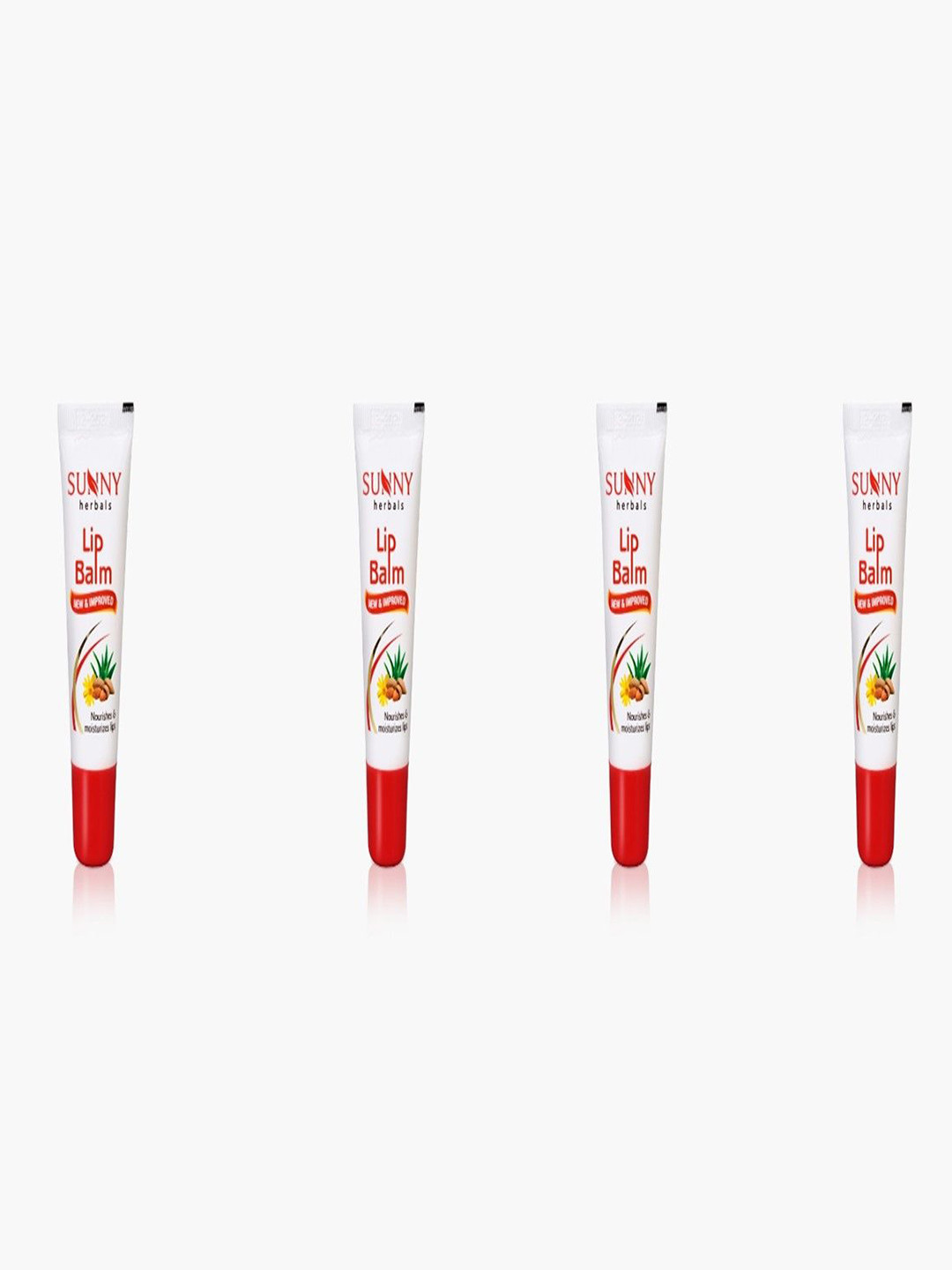 SUNNY HERBALS Set Of 4 Moisturising Lip Balm With Almond Oil - 10 g Each