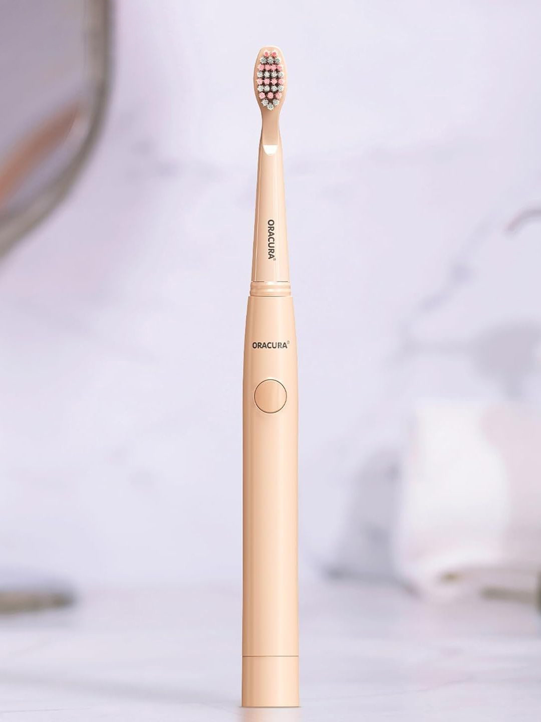 ORACURA SB100 Sonic Lite Electric Battery Operated Soft Bristles Toothbrush - Peach