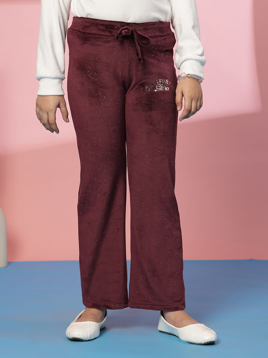 Albion By CnM Girls Typography Printed Mid-Rise High Rise Trouser