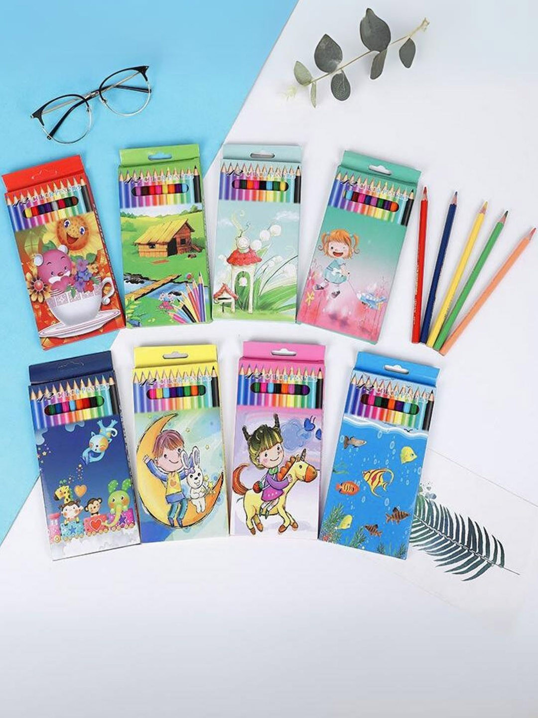 Tinker Squad Blue & Green 6 Pieces Printed Color Pencil Set