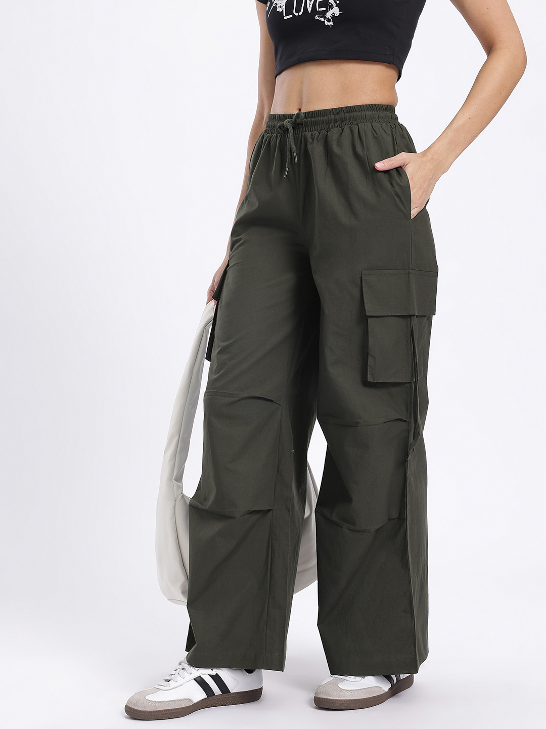 glitchez Women Off-Duty Chic Loose Fit Cargos