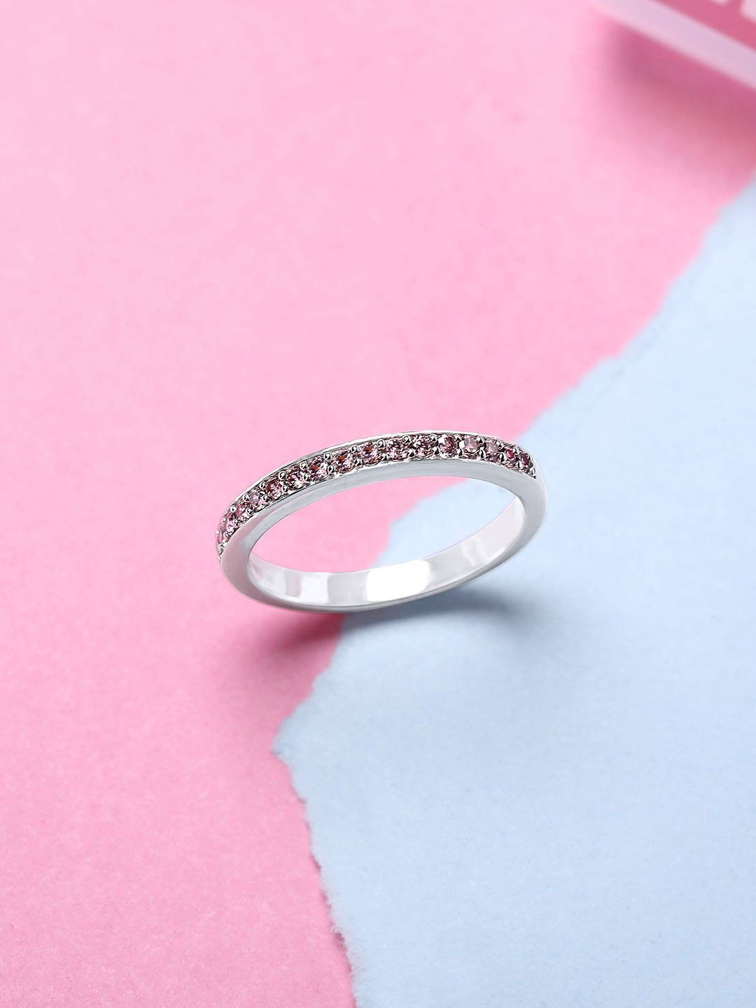 Mia by Tanishq Garnet Pulse 925 Sterling Silver Finger Ring - 1.977 g