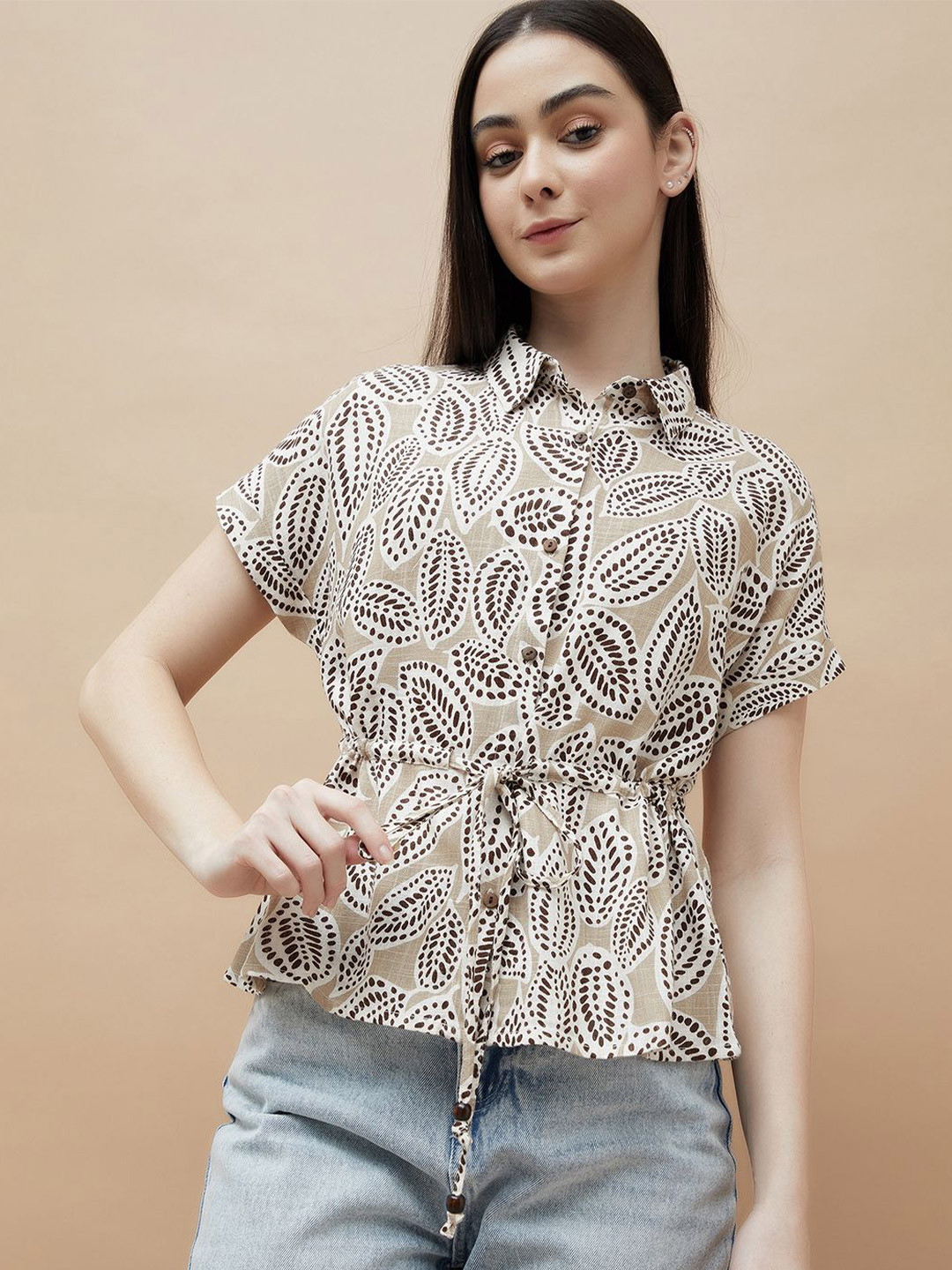 Fame Forever by Lifestyle Women Animal Print Shirt Style Top