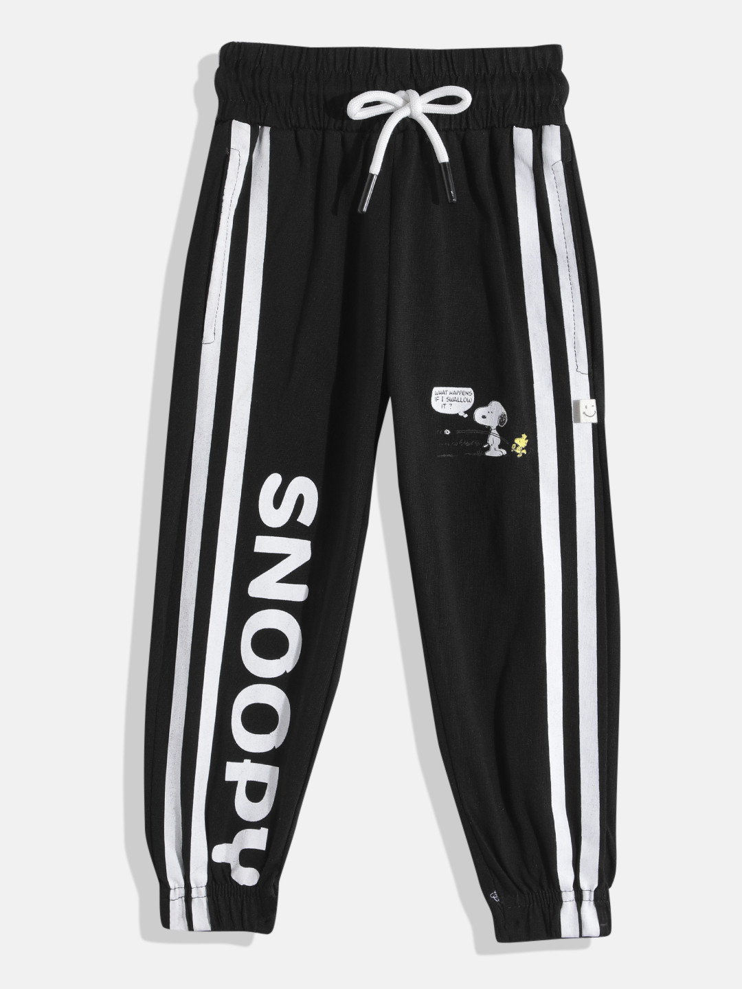 Happy Faces Boys Snoopy Print Pleated Pure Cotton Joggers