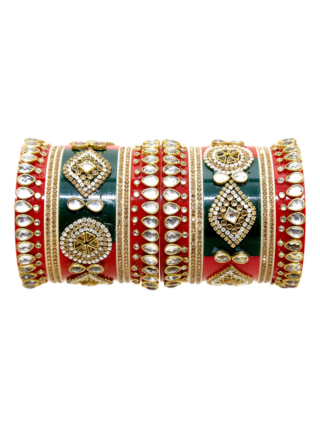 Align Pack Of 2 Gold-Plated AD-Studded Chuda Bangles