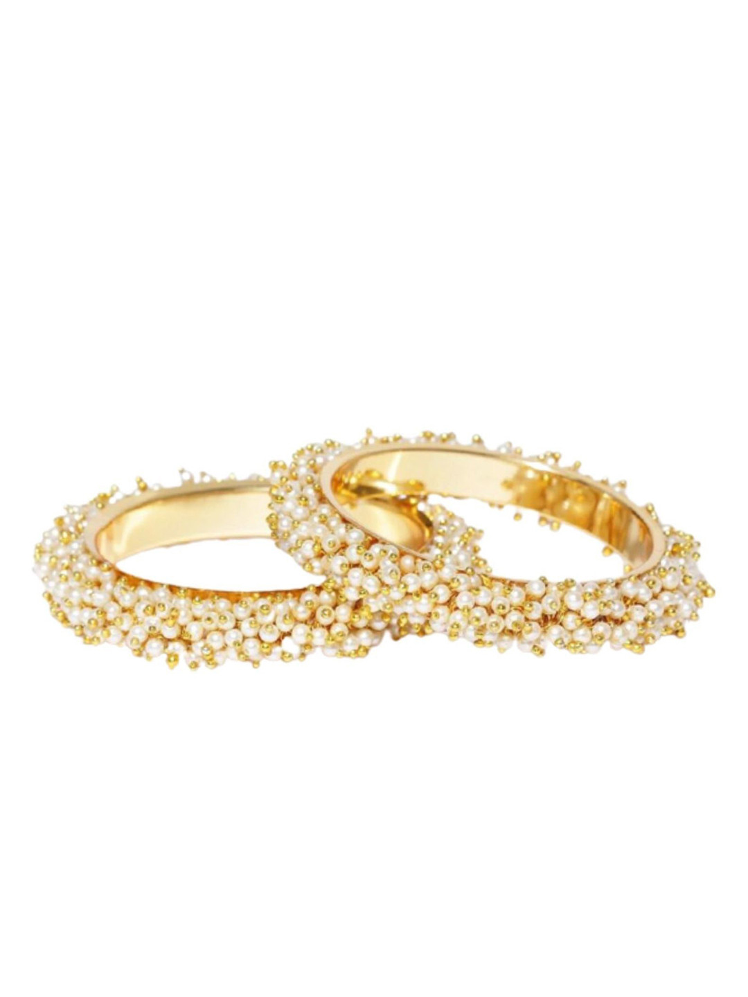 Align Set Of 2 Gold Plated Beaded Bangles
