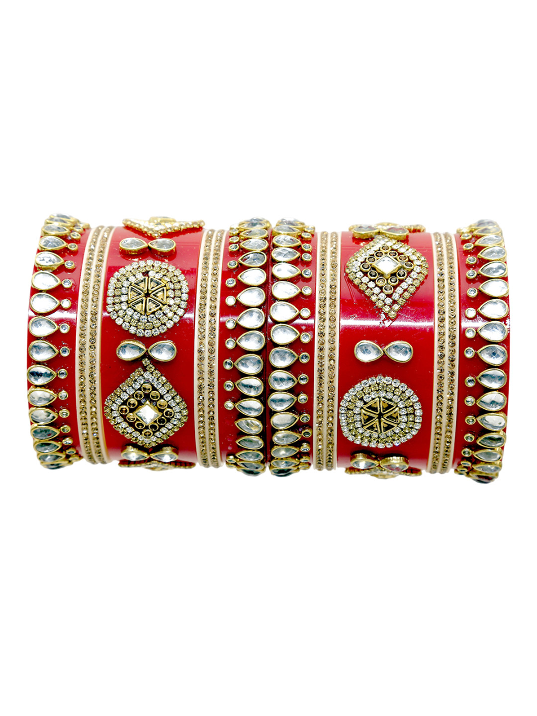 Align Set Of 2 Gold-Plated AD-Studded Chuda Bangles