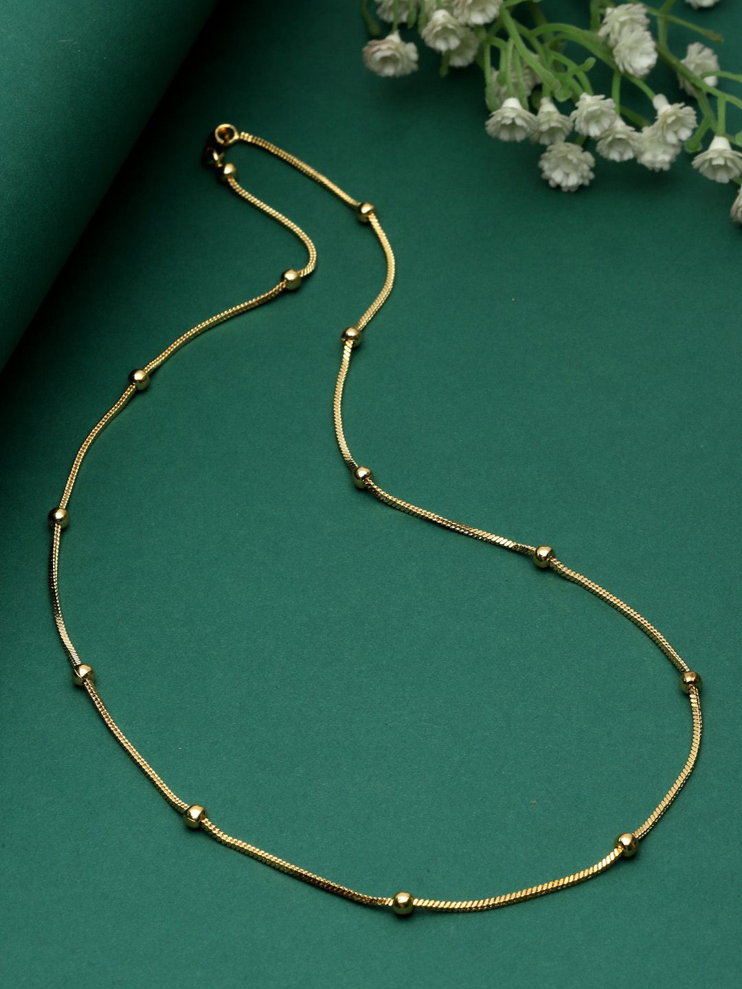 Sanjog Unisex Gold-Plated Antique Chain Necklace