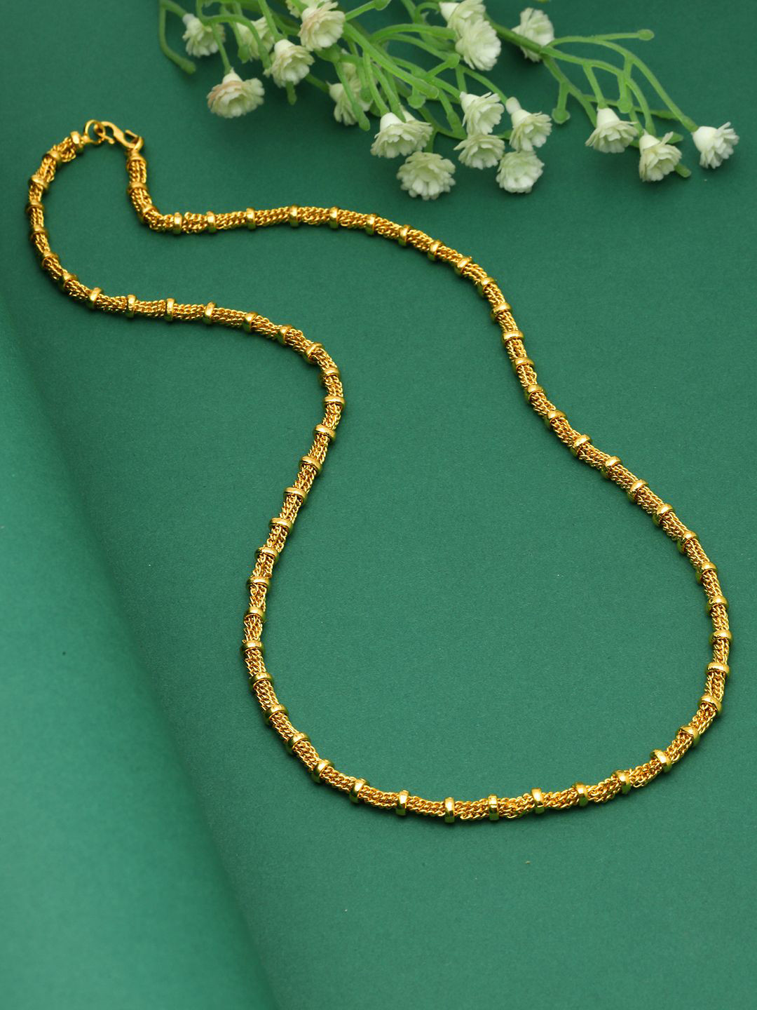 Sanjog Unisex Gold-Plated Antique Chain Brass Necklace