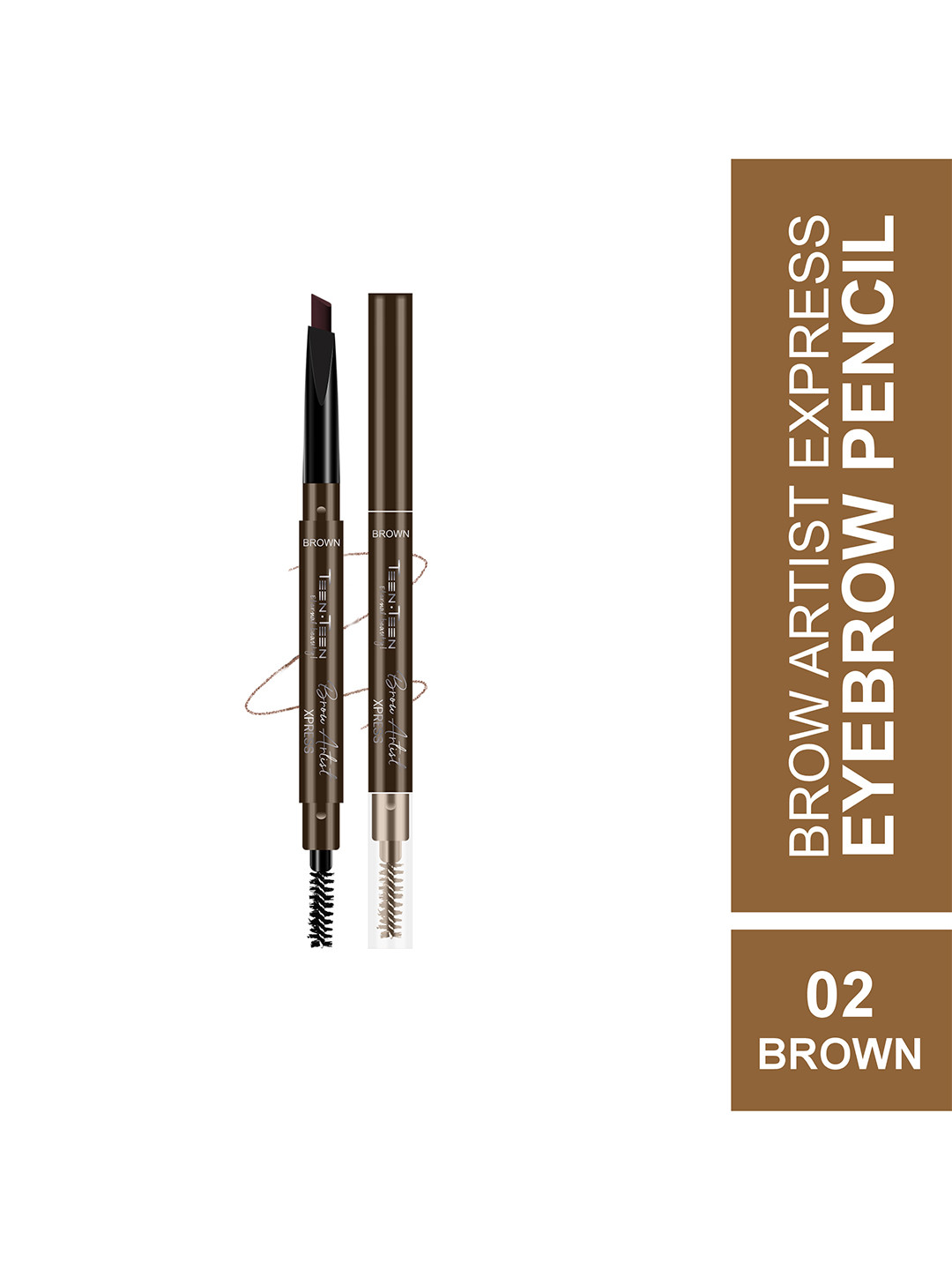 TEEN TEEN COSMETICS Brow Artist Express With Smudger Eyebrow Pencil- 0.35 g- Dark Brown 02