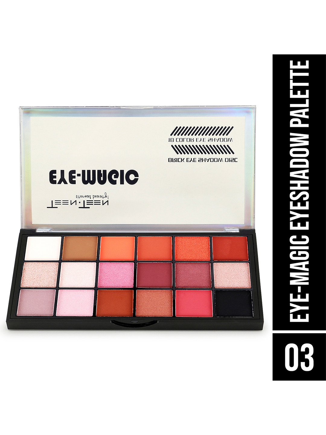 TEEN TEEN COSMETICS Eyemagic 18 Color Premium Brick Eyeshadow Palette- 30g - Shade 03