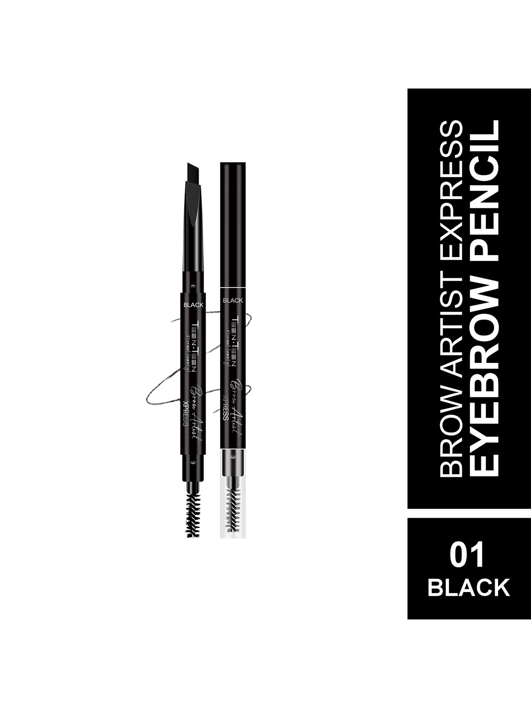 TEEN TEEN COSMETICS Brow Artist Express With Smudger Eyebrow Pencil- 0.35 g- Deep Black 01