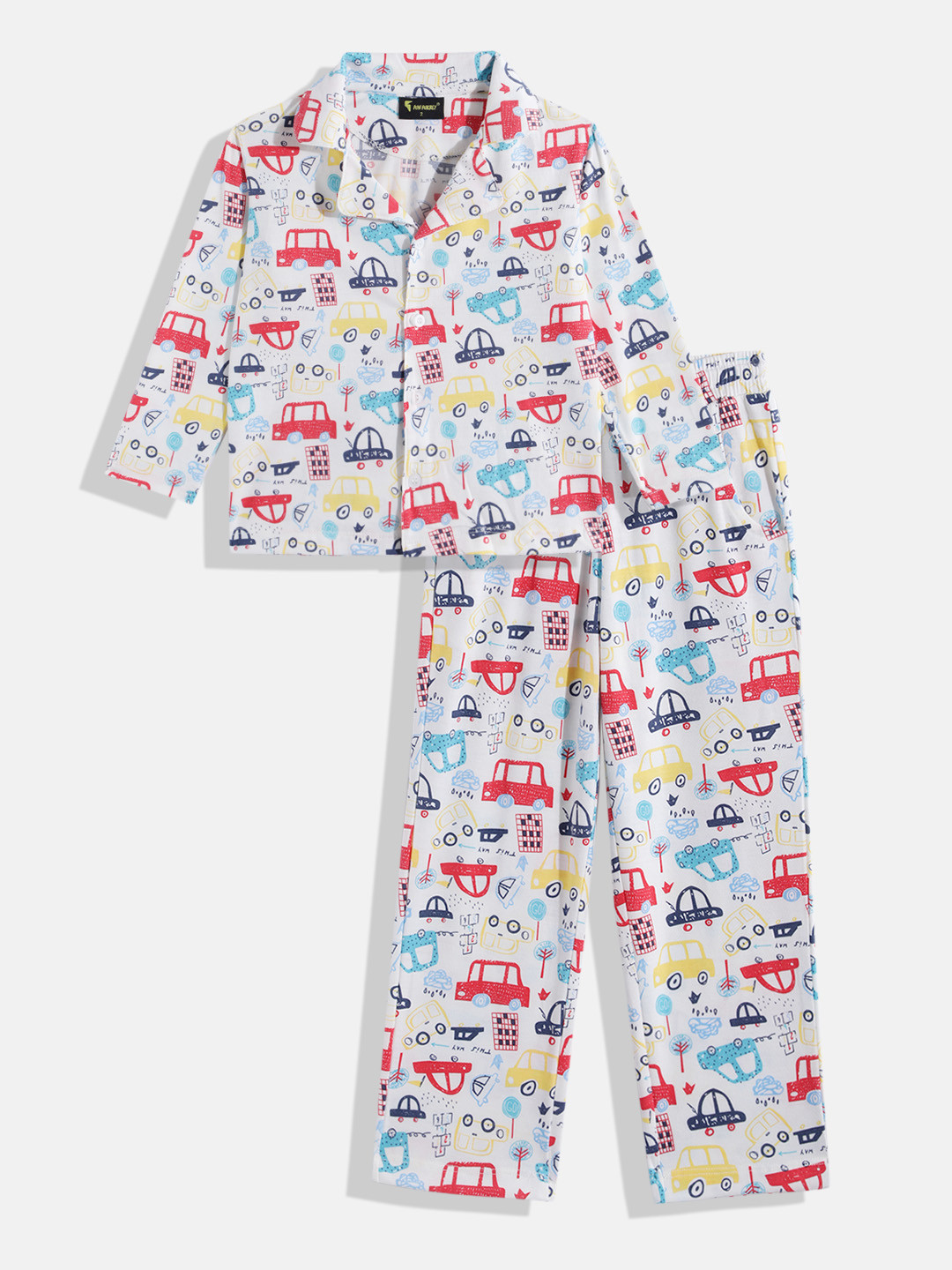 KOKOMO Boys Printed Pure Cotton Shirt with Pyjamas