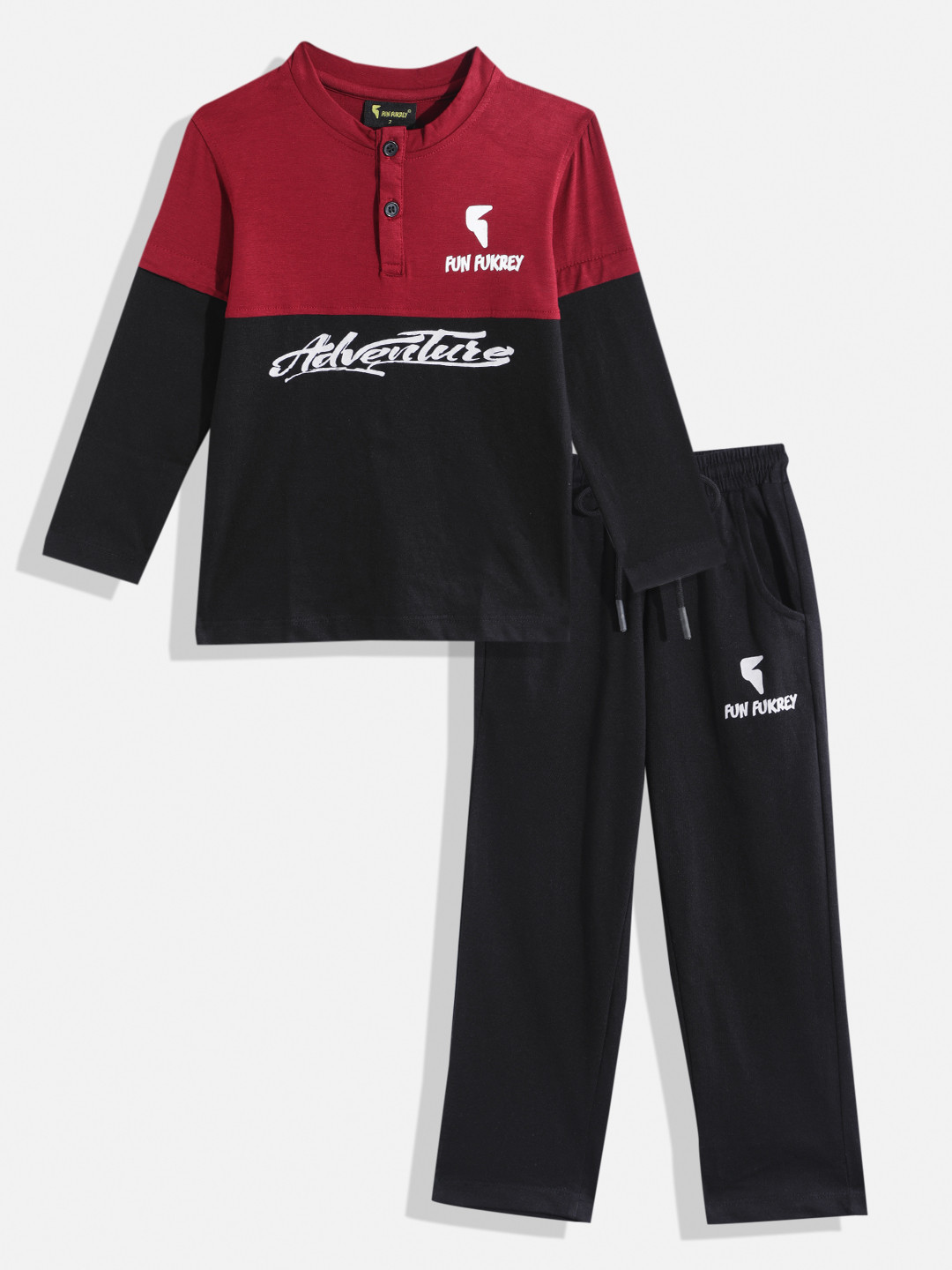 KOKOMO Boys Colourblocked T-shirt with Pyjamas