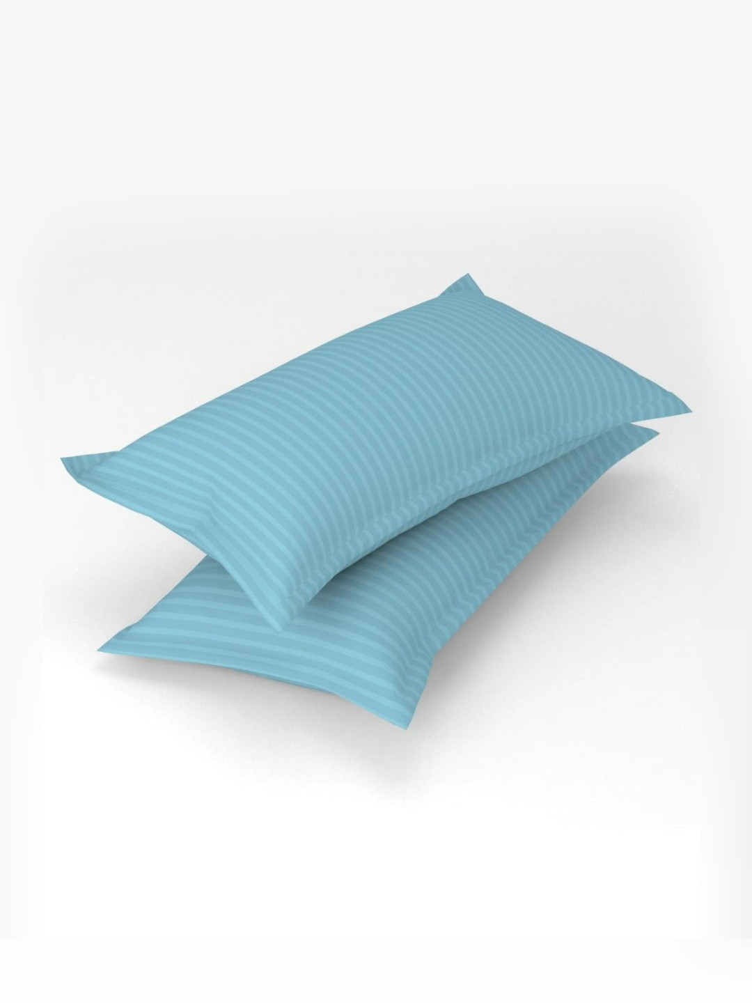 UrbanArts Blue 2 Pieces Striped Printed Rectangle Satin Pillow Covers