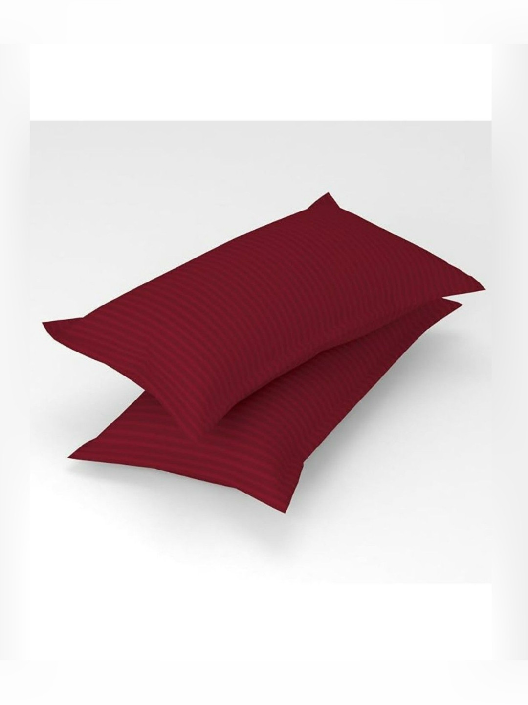 UrbanArts Maroon 2 Pieces Striped Printed Rectangle Satin Pillow Covers