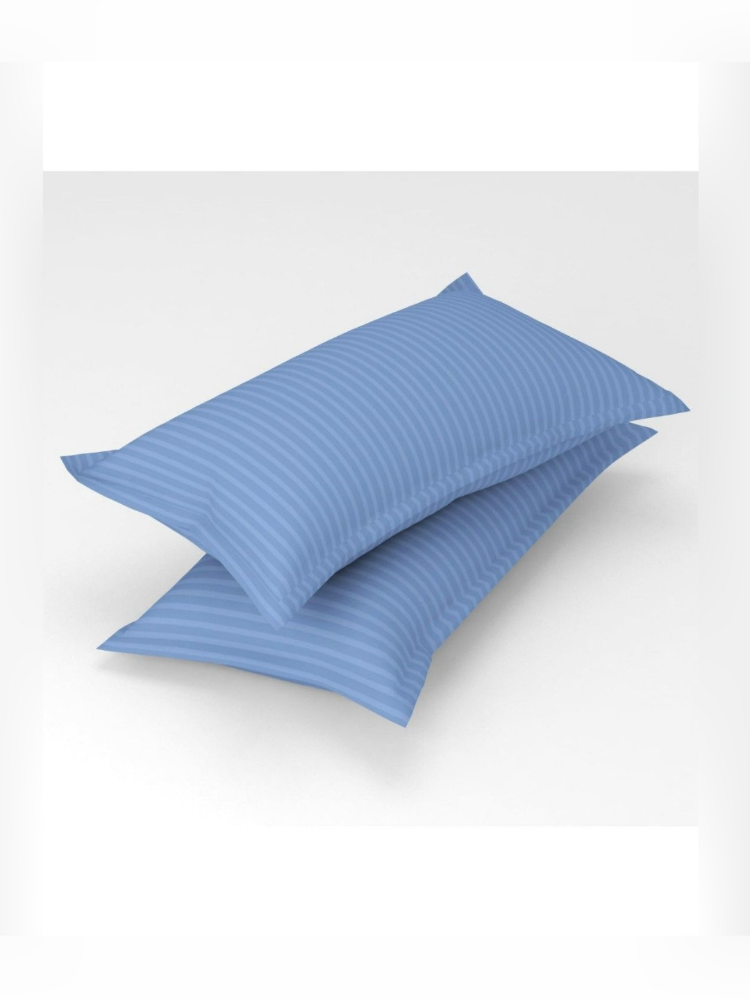 UrbanArts Turquoise Blue 2 Pieces Striped Printed Rectangle Satin Pillow Covers