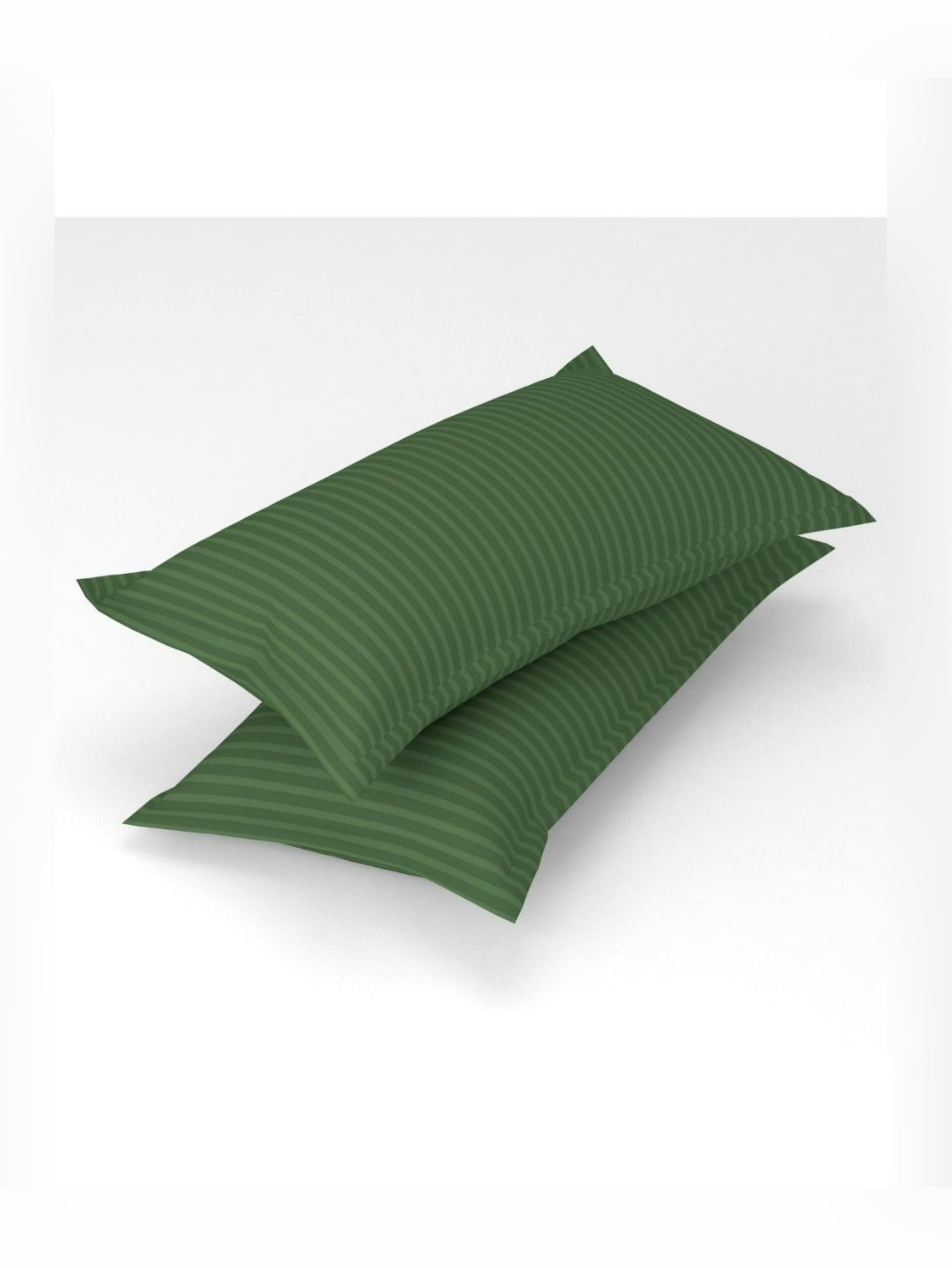 UrbanArts Green 2 Pieces Striped Printed Rectangle Satin Pillow Covers