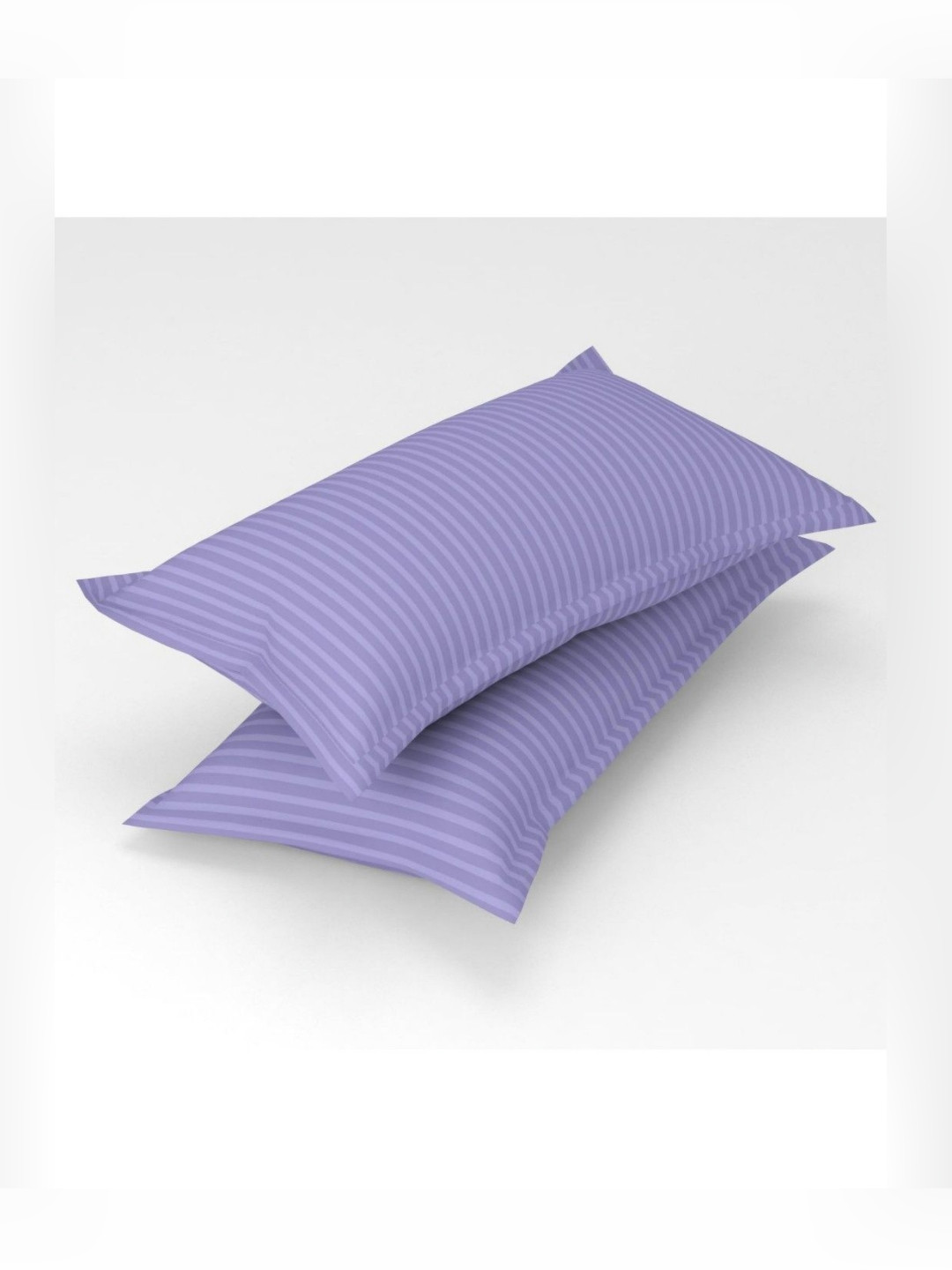 UrbanArts Purple 2 Pieces Striped Printed Rectangle Satin Pillow Covers