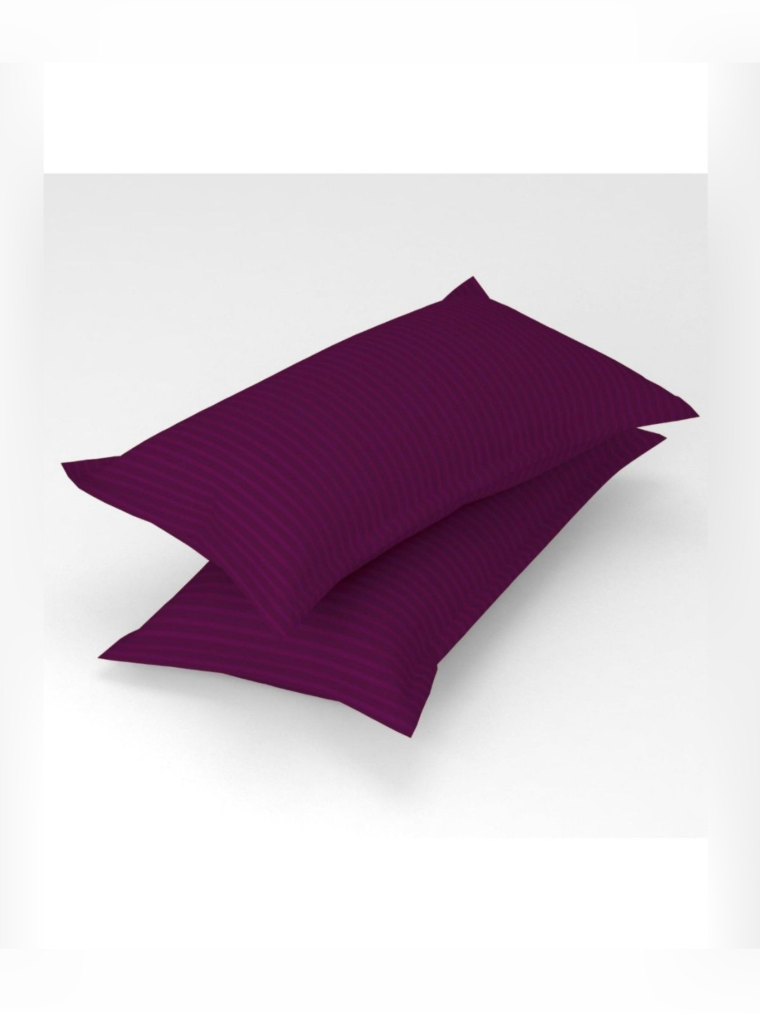 UrbanArts Burgundy 2 Pieces Striped Printed Rectangle Satin Pillow Covers