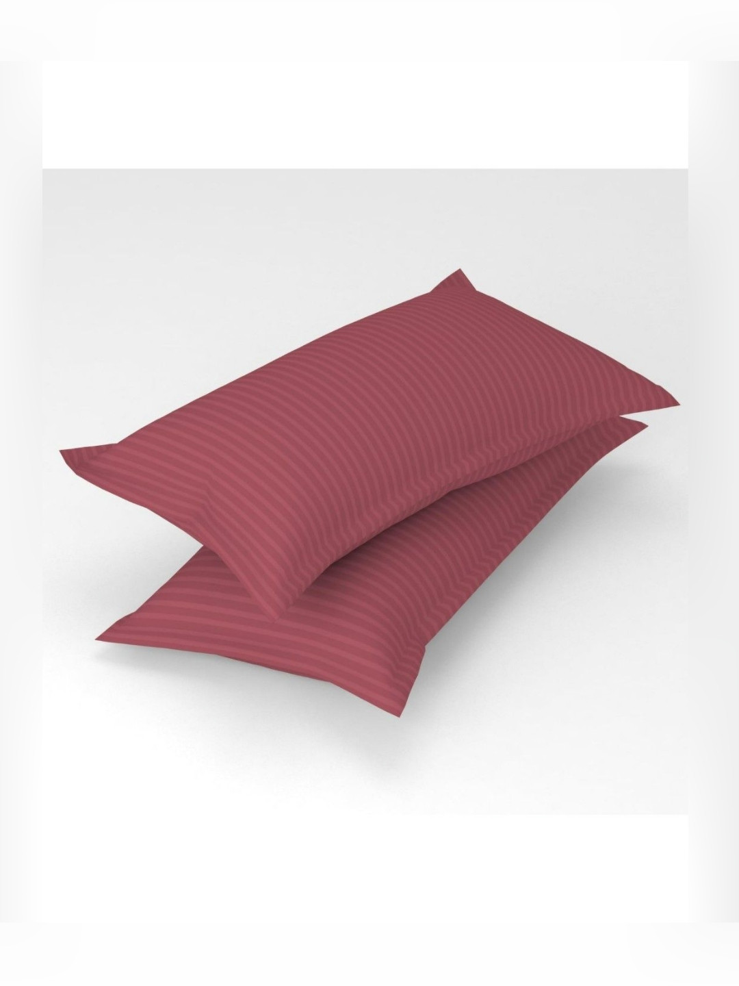UrbanArts Pink 2 Pieces Striped Printed Rectangle Satin Pillow Covers