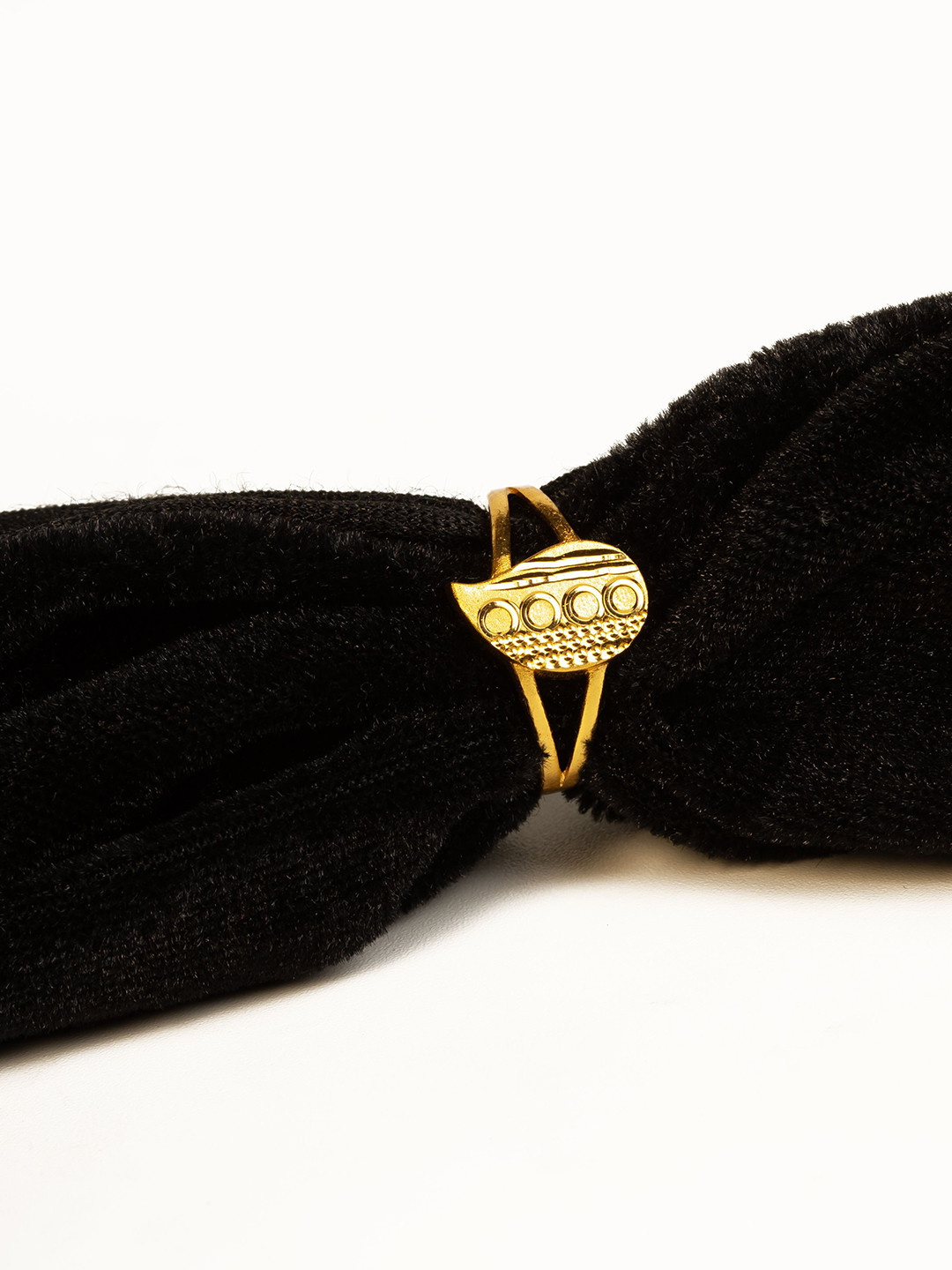 GOLD CASH Gold-Plated Ornate Signet Finger Ring