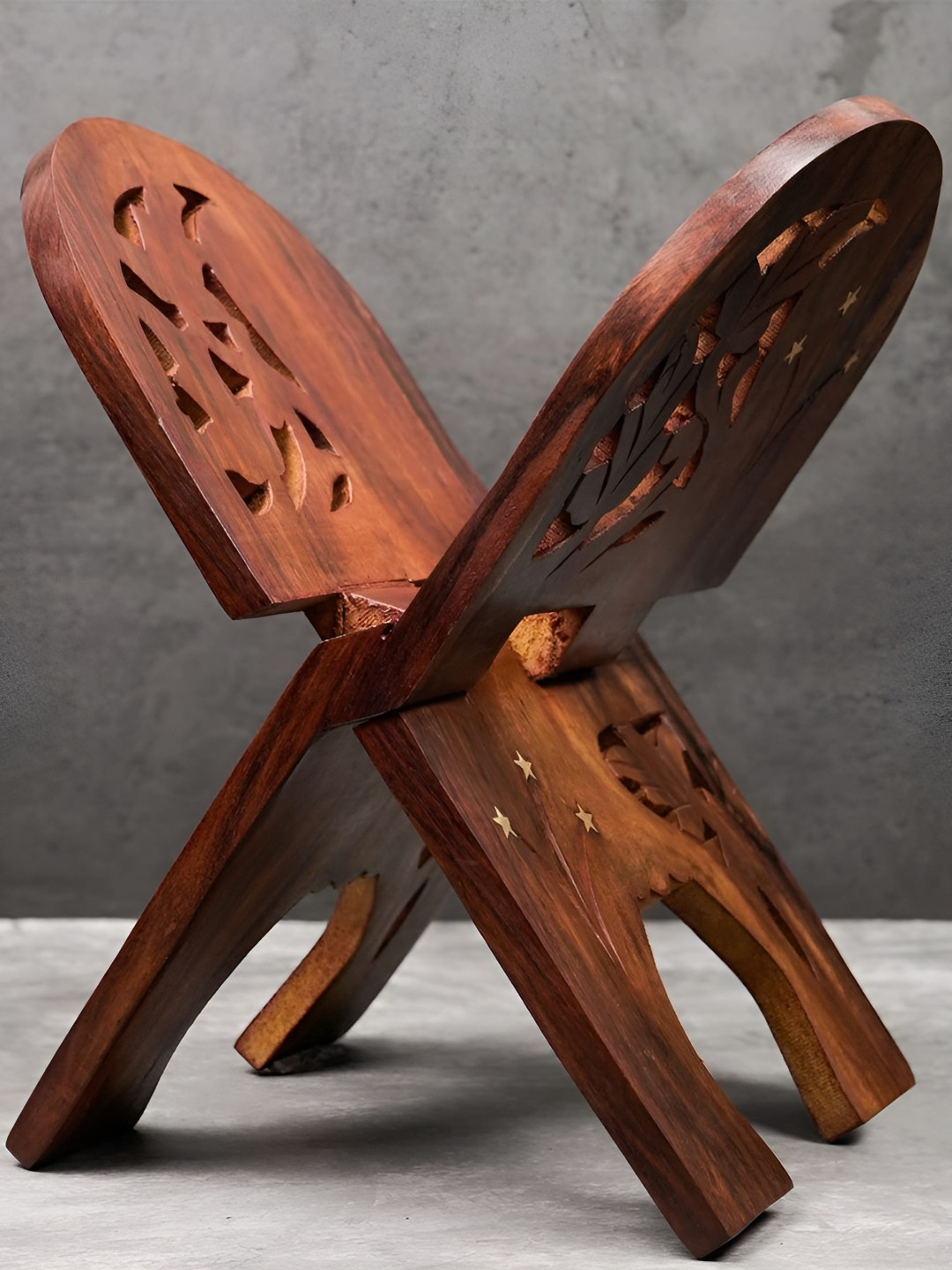 ADA Handicraft Brown Self Design Super Strong Wooden Polished Holy Book Stand