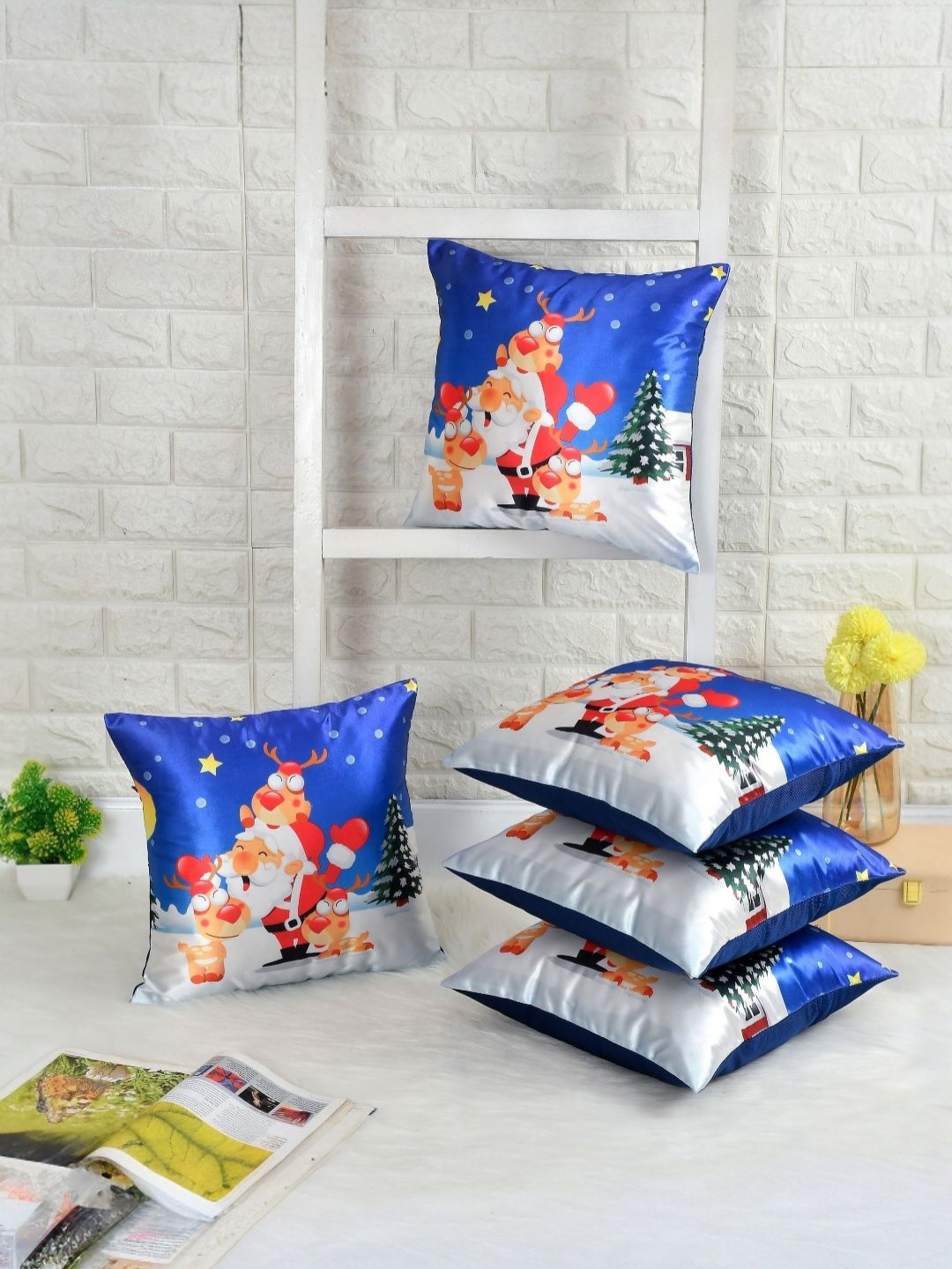 BIGGER FISH Soft & Light-Weight Abstract Polycotton Durable 5 Pcs Cushion Covers -16x16In