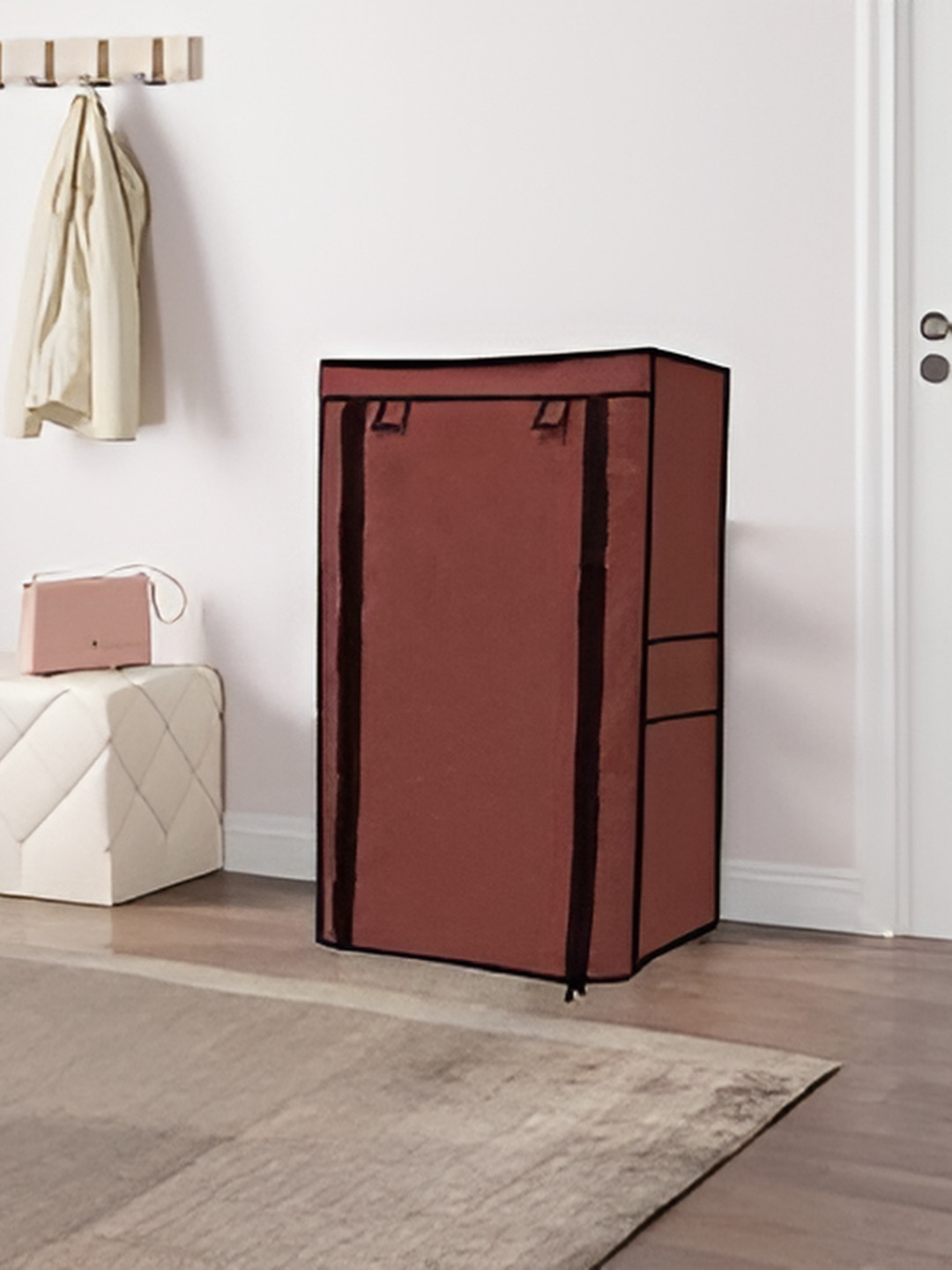 Rmerchants Brown Six Layer Water Resistant Shoe Rack Cover