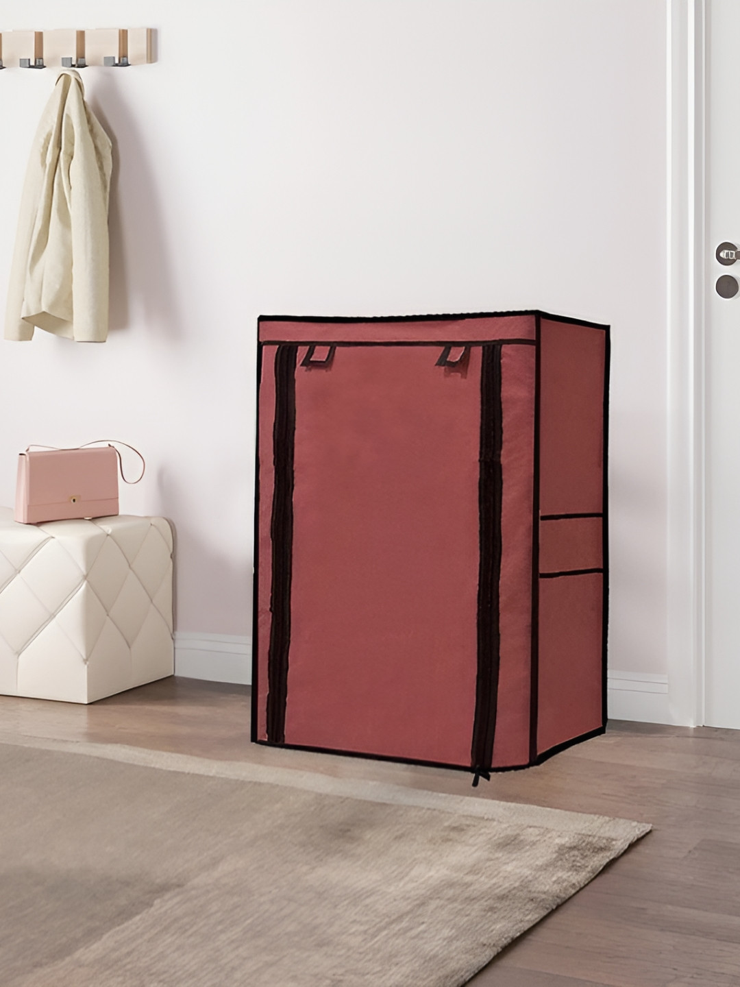 Rmerchants Brown Five Layer Water Resistant Shoe Rack Cover