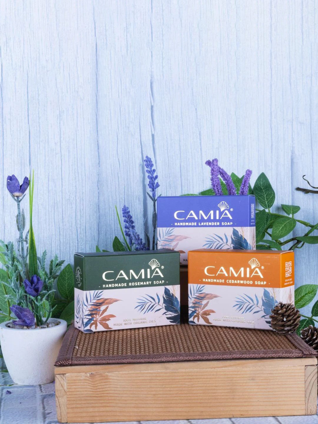 CAMIA PlugNPlay Set Of 3 Cedarwood, Lavender & Rosemary Soap - 100 g Each