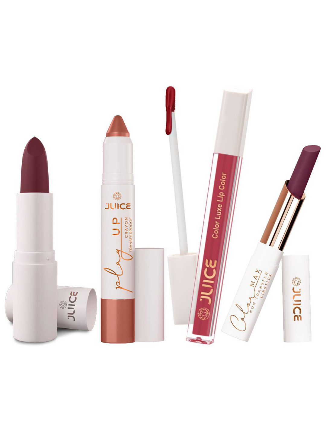 JUICE Set Of 4 Play Up Color Luxe Color Max Lipstick- 11.8 g Each - M13- MCR01 -M13- M13