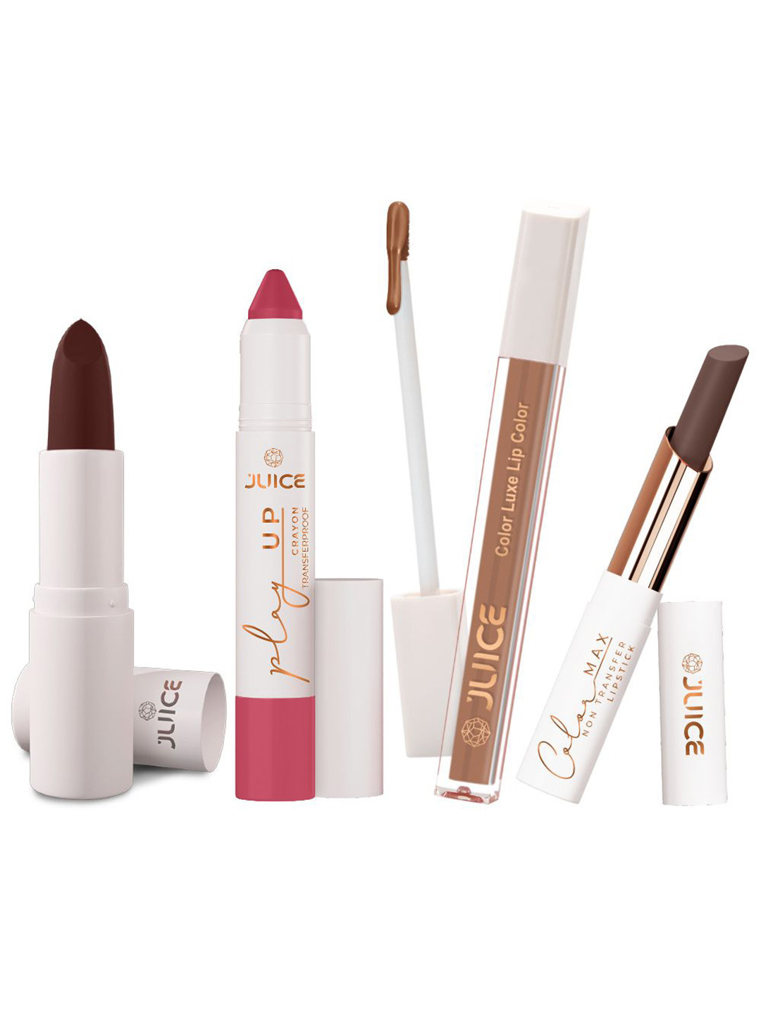 JUICE Set Of 4 Play Up Color Luxe & Max Long Lasting Lipstick- 11.8 g- M18-MCR06-M18-M18