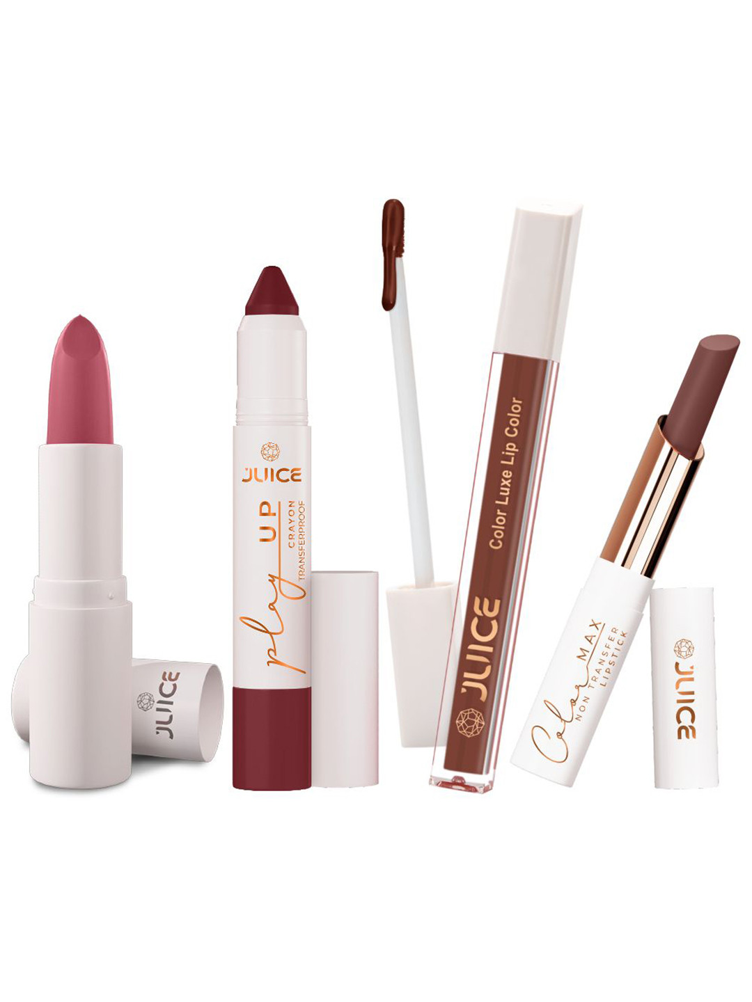 JUICE Set Of 4 Play Up Color Luxe Color Max Lipstick- 11.8 g Each - M1`2- MCR12 -M12- M12
