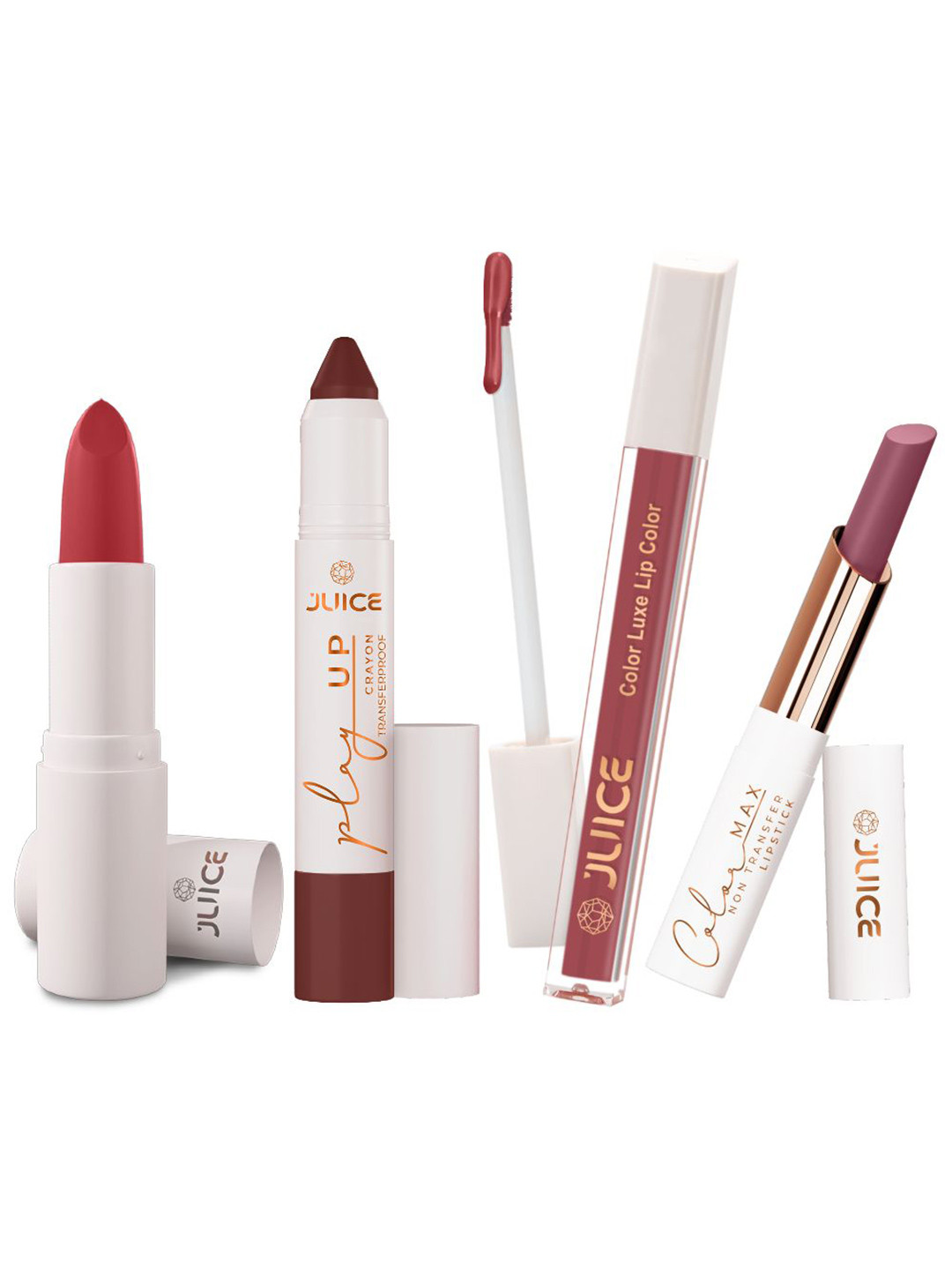 JUICE Set Of 4 Play Up Color Luxe Color Max Lipstick- 11.8 g - M16- MCR04 -M16- M16