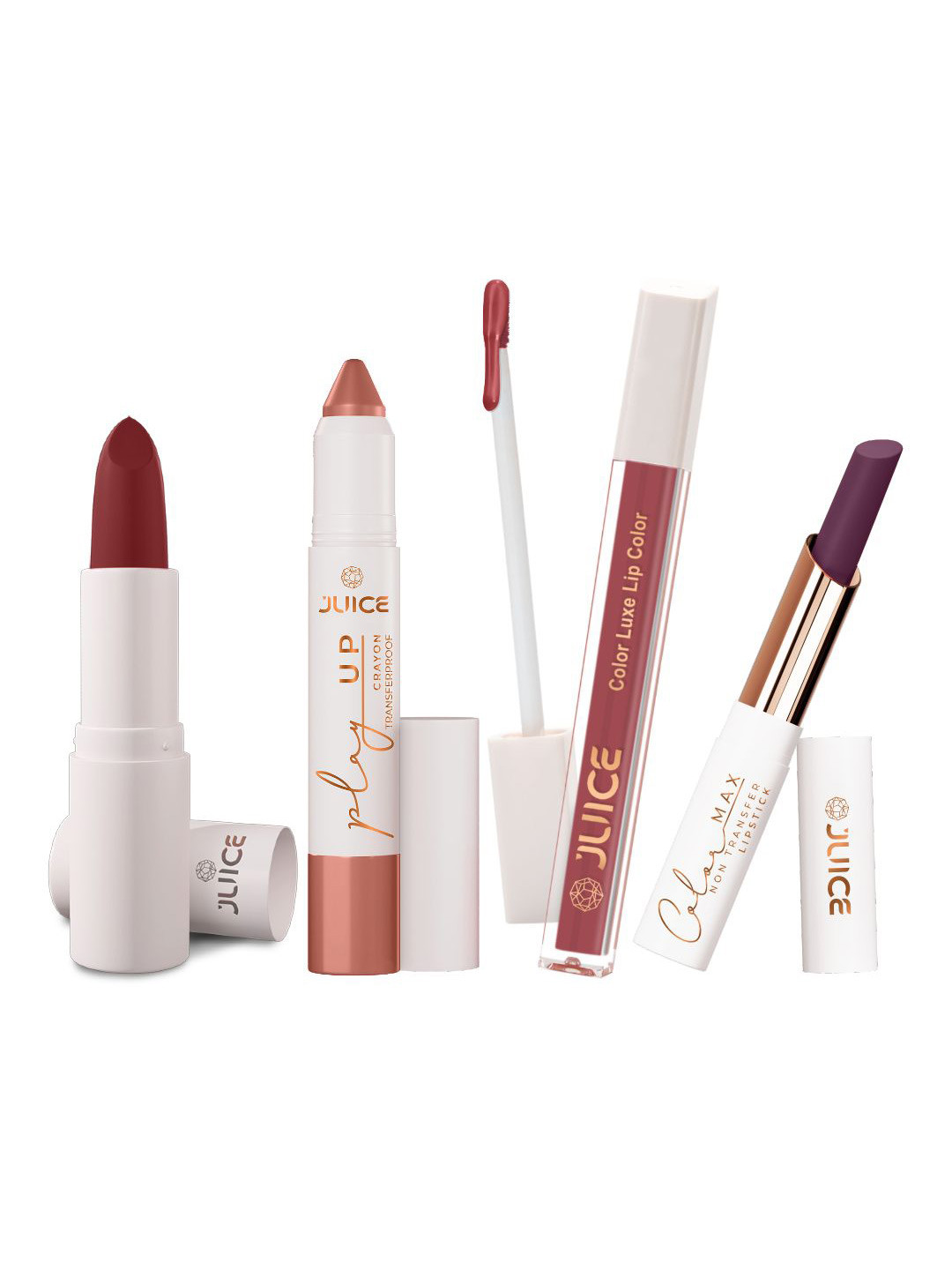 JUICE Set Of 4 Play Up Color Luxe Color Max Lipstick- 11.8 g - M11- MCR02 -M16- M14