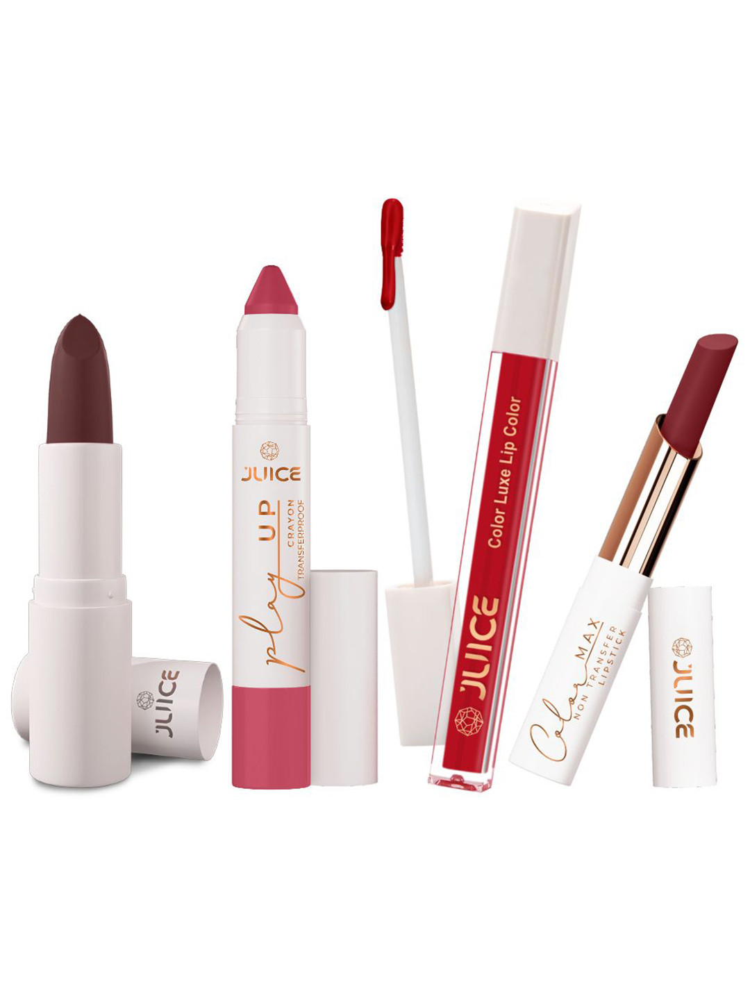 JUICE Set Of 4 Play Up Color Luxe Color Max Lipstick- 11.8 g - M06- MCR06 -M06- M06