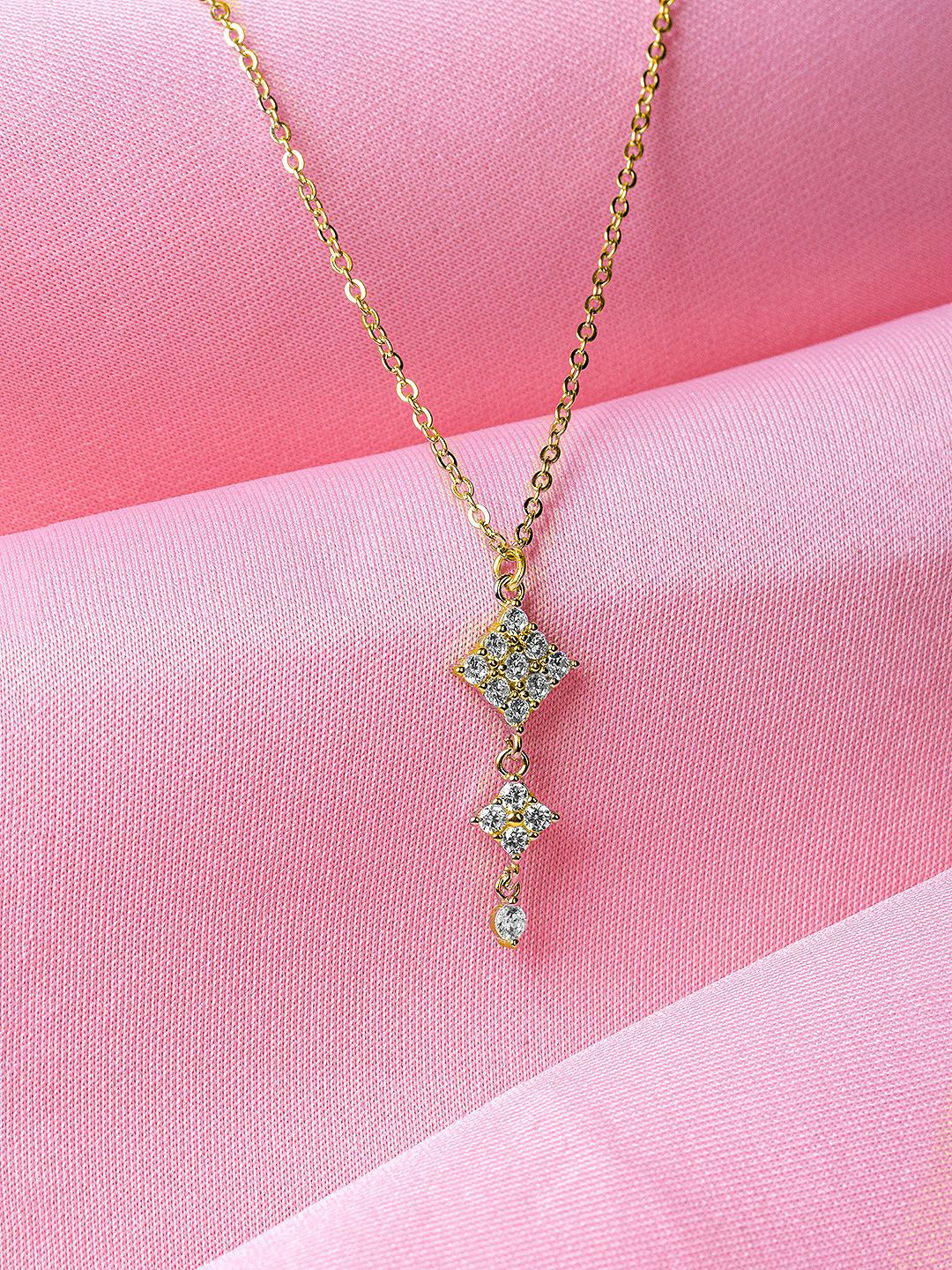 Silverfied Sterling Silver Gold-Plated Necklace