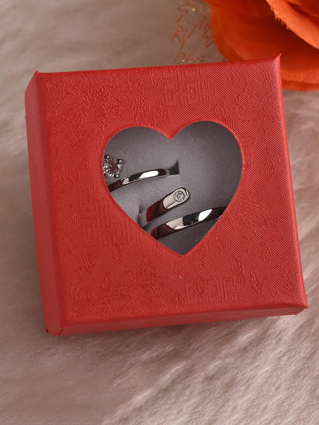 LMDPRAJAPATIS Unisex 925 Sterling Silver 2pcs Couples Ring Set For Proposal Rings Valentine's day Gifts