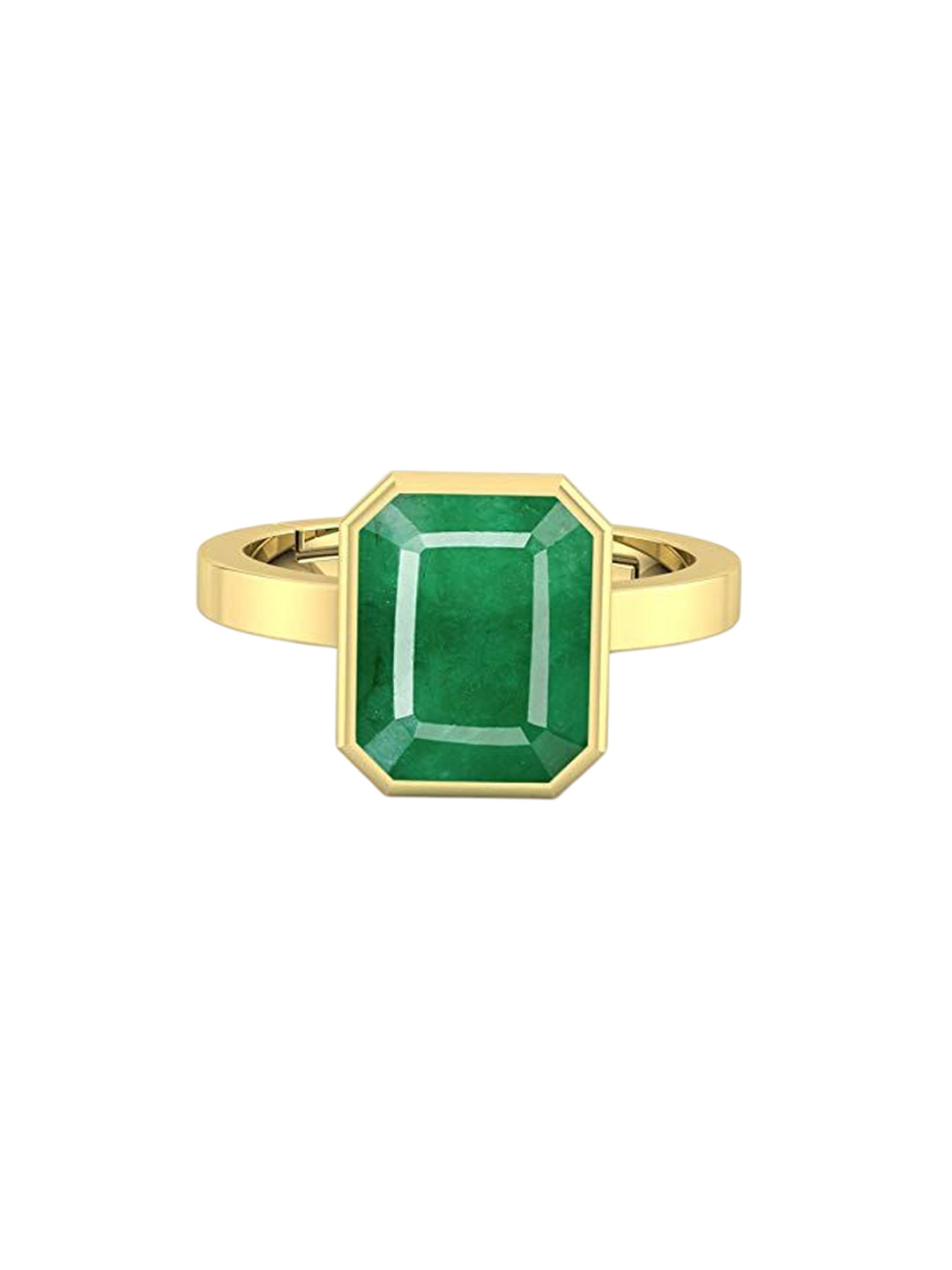 LMDPRAJAPATIS Unisex 7.30 Carat Natural Emerald Ring Gemstone Adjustable Ring Astrological