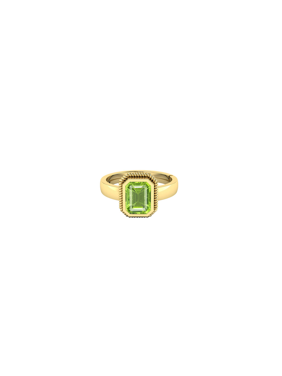 LMDPRAJAPATIS Unisex Natural Peridot Gemstone August Birthstone Gold Plated Ring For Women And Men (7.25 Ratti)