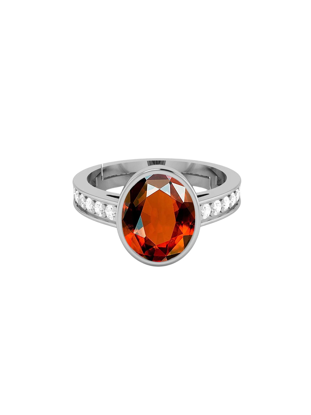 LMDPRAJAPATIS Unisex 2.25 Ratti Oval Shape Natural Garnet Gemstone Engagement Ring For Women And Men