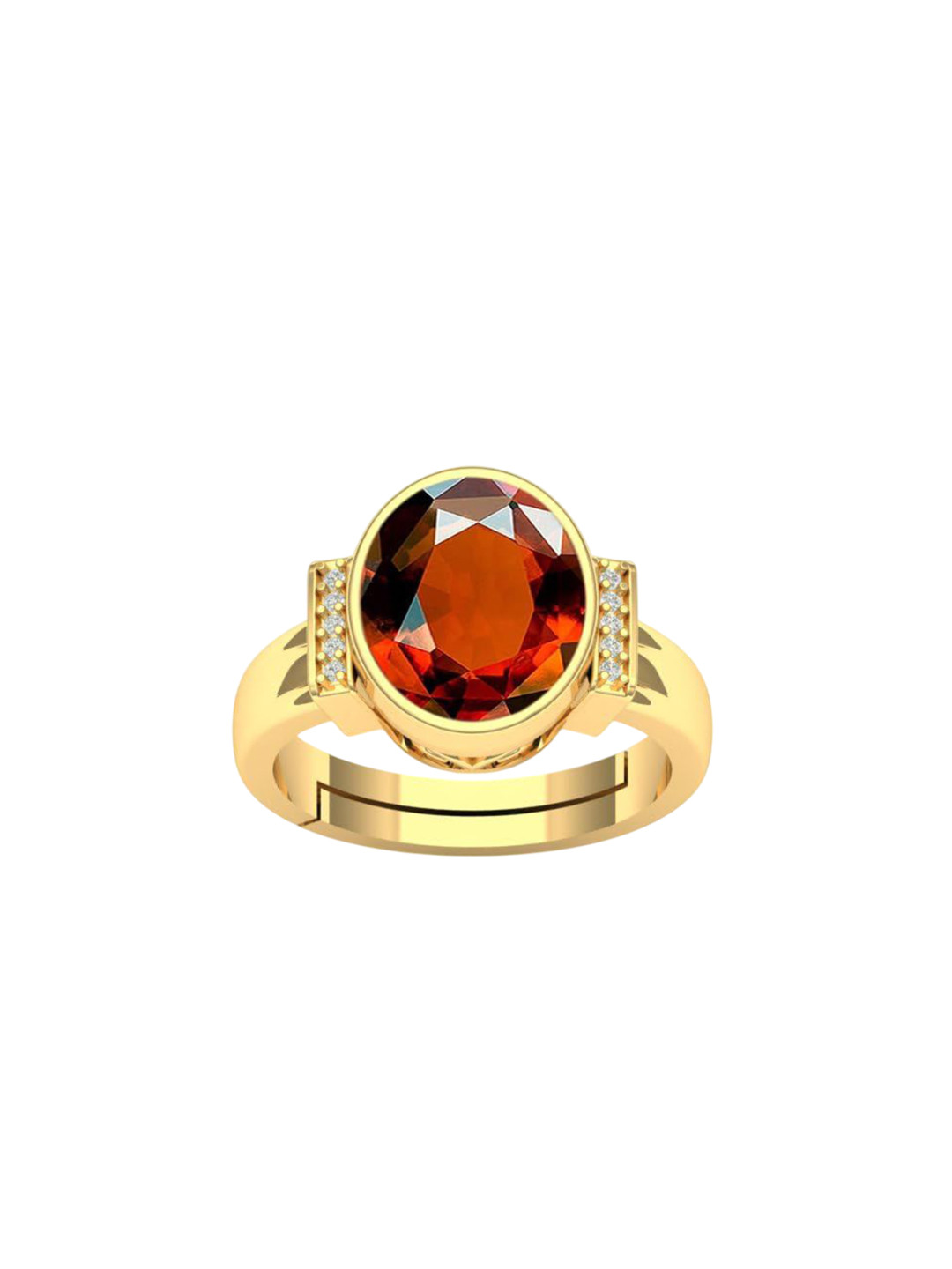 LMDPRAJAPATIS Unisex 4.25 Ratti 3.50 Carat Natural And Certified Gomed Gemstone Zirconia Ring For Women And Men