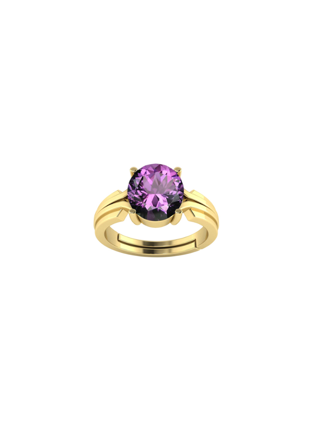 LMDPRAJAPATIS Unisex 8.25 Ratti 7.50 Carat Natural Amethyst Katela Jamuniya Stone Ring For Men And Women