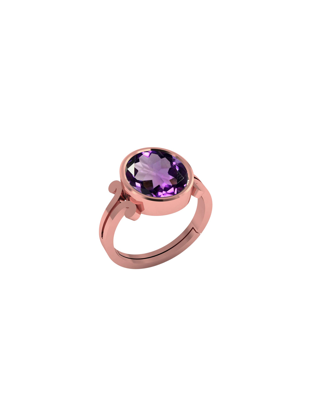 LMDPRAJAPATIS Unisex 5.25 Ratti 4.50 Carat Natural Amethyst Katela Gemstone Rose Gold Ring For Men And Women