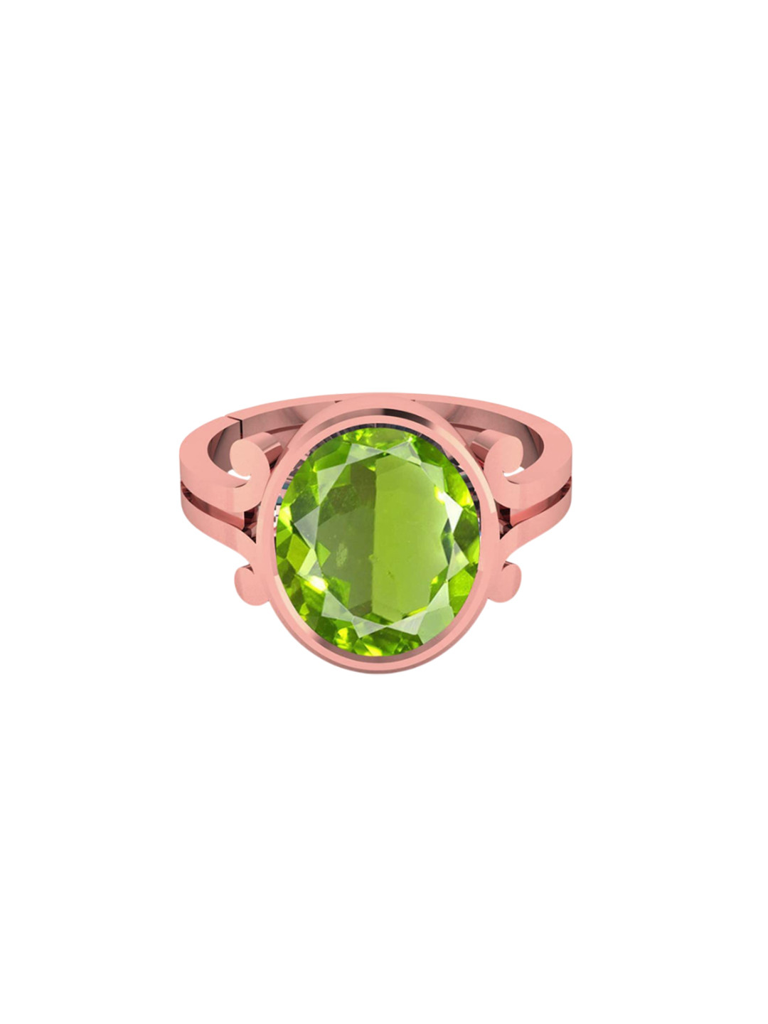 LMDPRAJAPATIS Unisex 4.25 Ratti 3.50 Carat Natural Peridot Stone Gemstone Rose Gold Ring For Women