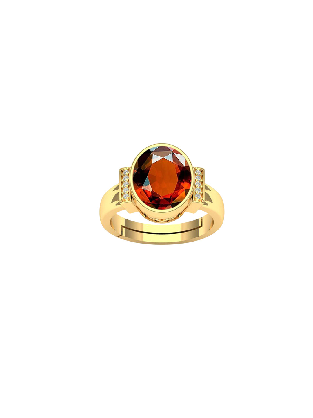 LMDPRAJAPATIS Unisex 7.25 Ratti 6.50 Carat Natural And Certified Gomed Gemstone Zirconia Ring For Women And Men
