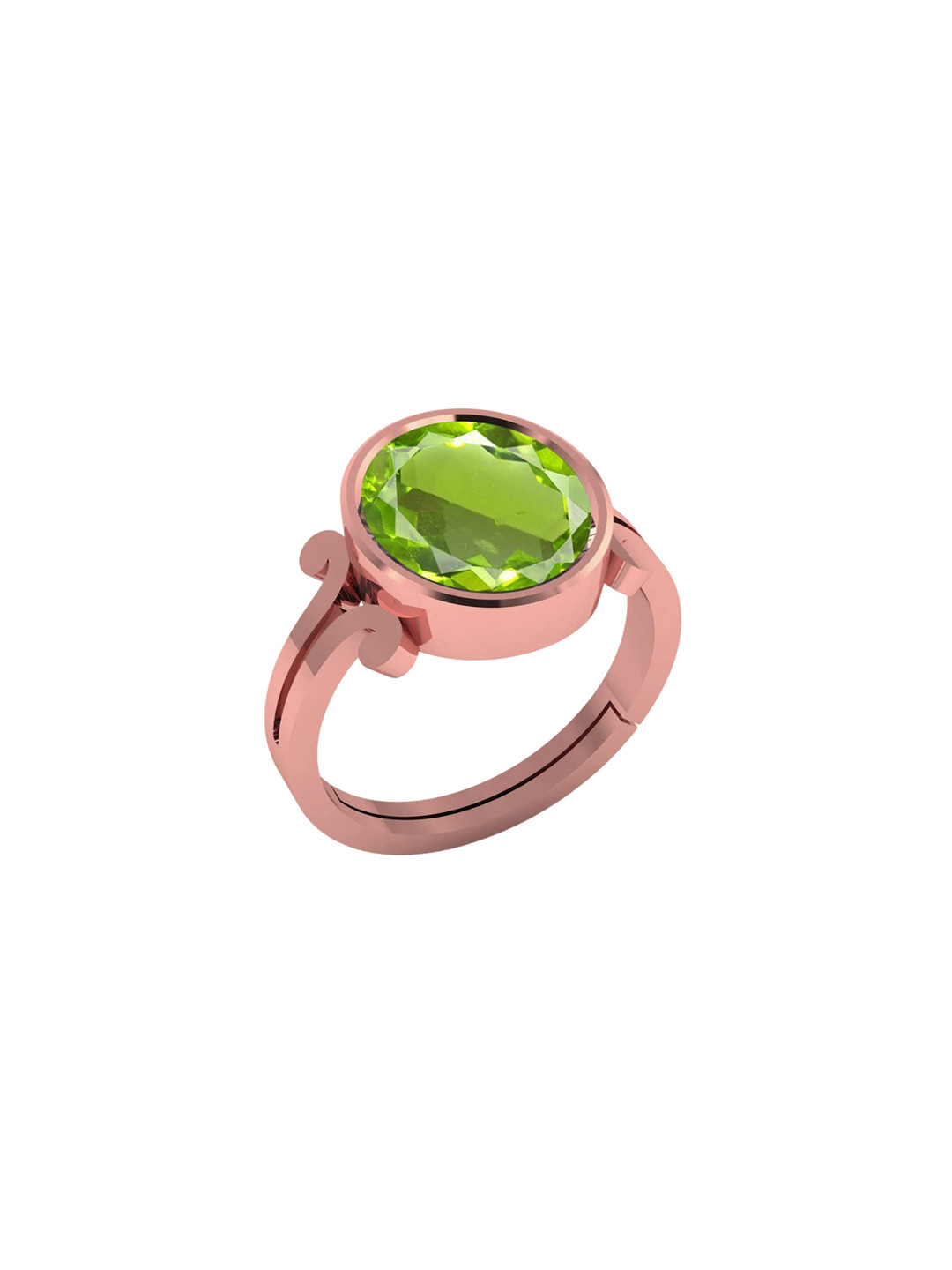 LMDPRAJAPATIS Unisex 2.25 Ratti 1.50 Carat Natural Peridot Stone Gemstone Rose Gold Ring For Women
